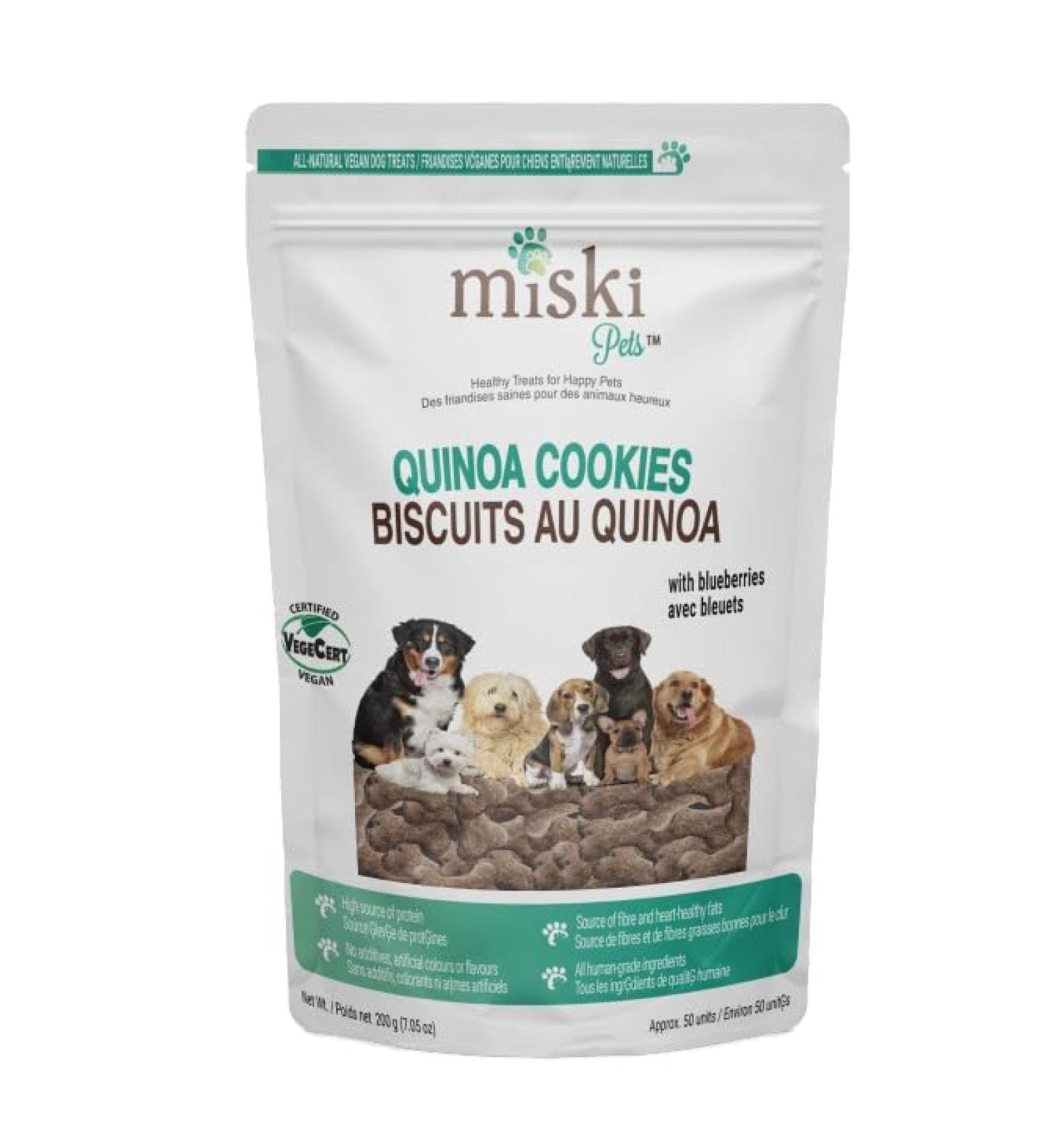 Miski Pets Dog Treats Dog Cookies Biscuits with Organic Quinoa & Blueberries Vegan 200g - Buy Online on GoSupps.com