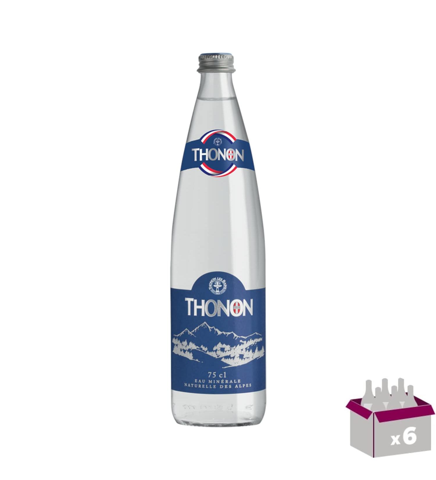 Thonon - Natural mineral water - 6 x 75 cl lost glass