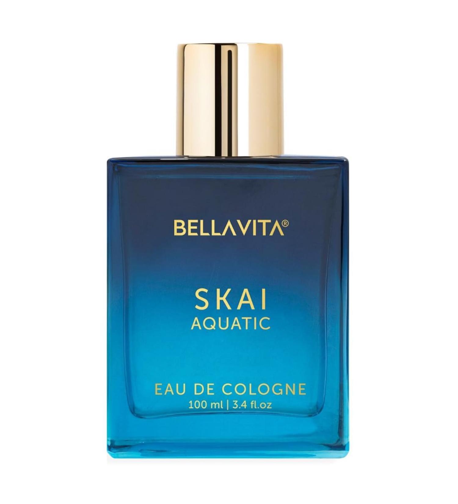 Bella Vita Luxury Skai Aquatic Unisex Eau De Cologne with Bergamot Lavender & Patchouli|Premium Long Lasting Woody Fragrance for Men & Women 100 ML - Buy Online on GoSupps.com