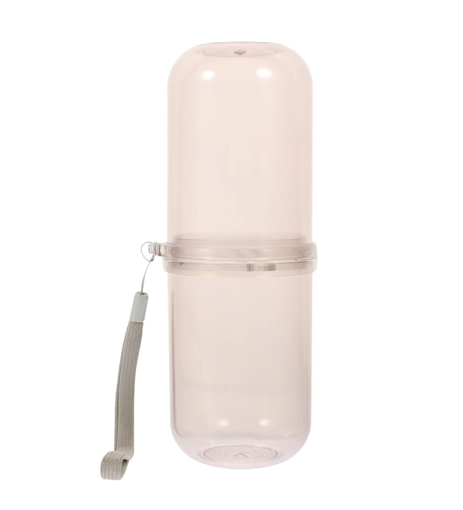 Buy Zerodeko Transparent Washing Cup & Toothbrush Travel Storage Rack - Pink | International Shipping Available - Buy Online on GoSupps.com