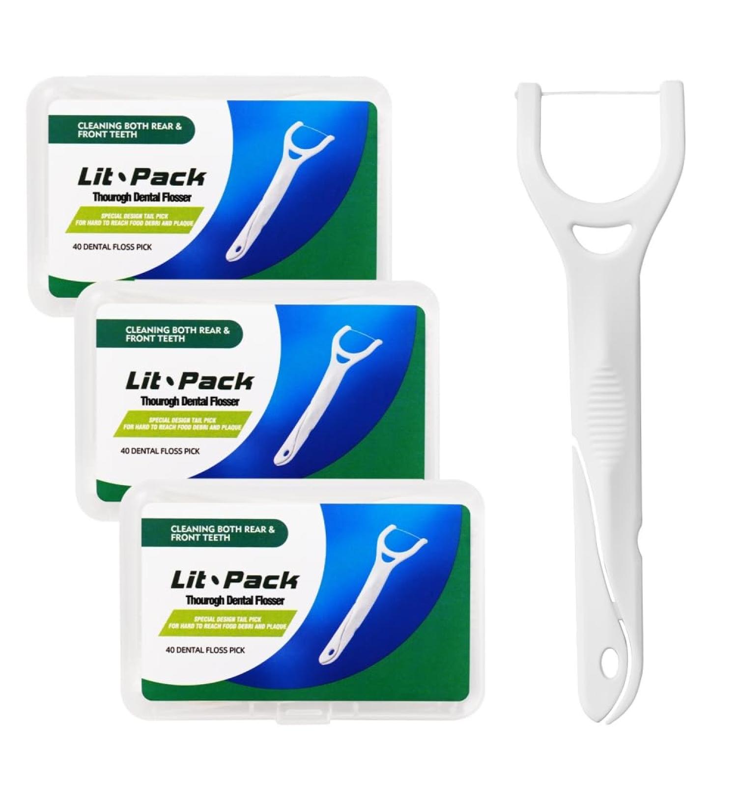 Thorough Cleaning Easy Reach Floss Picks - 120 Count for Back & Front Teeth | Travel Case Included - Ideal for Removing Food & Plaque - Buy Online on GoSupps.com