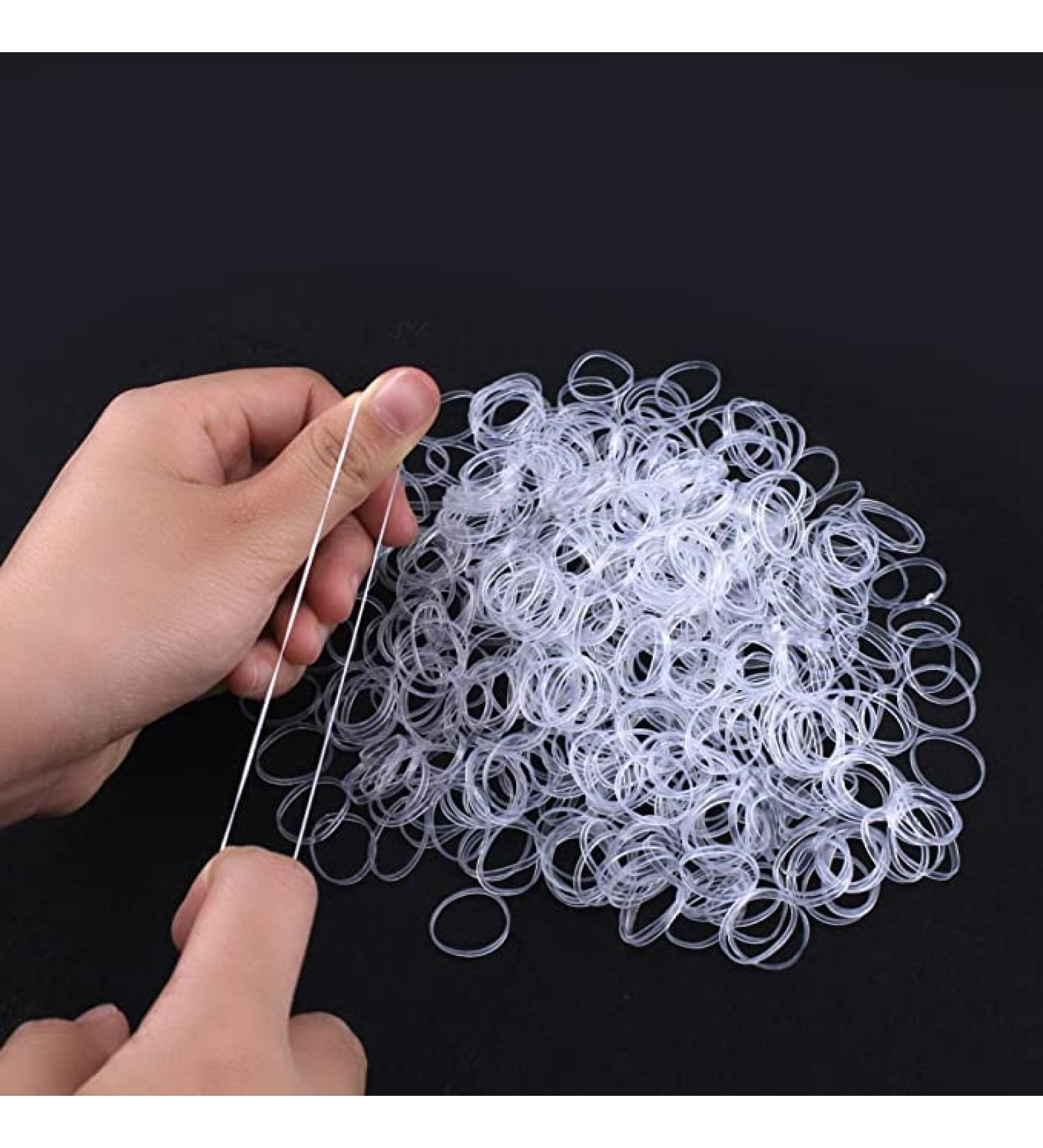 1000 Mini Clear Elastic Hair Bands for Women & Boys - Colorful Rubber Bands for Braiding & Wedding Hairstyles - Buy Online on GoSupps.com