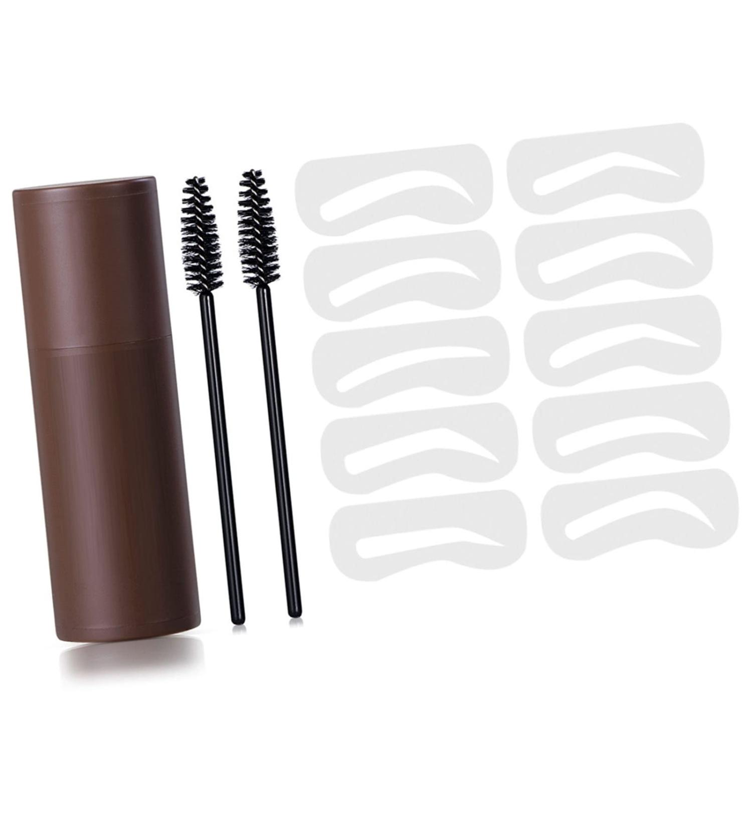 Verdant Touch Eyebrow Stencil Kit with 10 Stencils and 2 Brushes Waterproof Sweatproof Long Lasting Eyebrow Makeup Powder in Brown - Buy Online on GoSupps.com