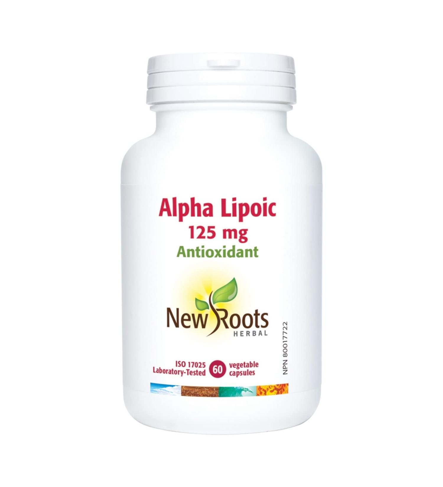 New Roots Herbal - Alpha Lipoic Acid 125mg 60 Capsules - Provides Antioxidants for the Maintenance of Good Health - Buy Online on GoSupps.com