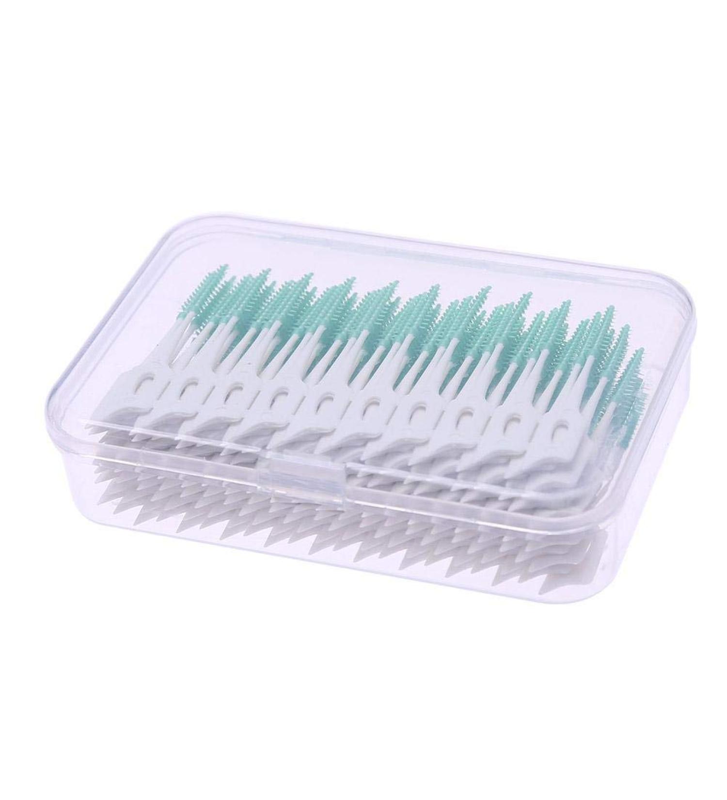 160 Pieces Double-Ended Interdental Brushes | Soft Silicone Toothsticks for Effective Teeth Cleaning - Green - Buy Online on GoSupps.com