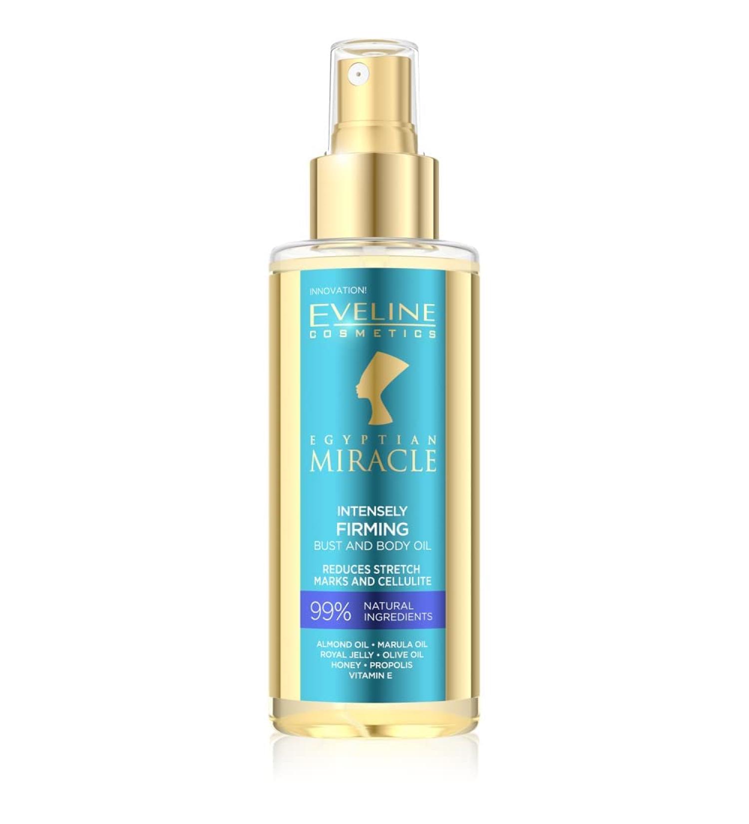 Eveline Cosmetics Egyptian Miracle Firming Breast and Body Oil - Hydrating & Firming Oil for All Skin Types - Shop Internationally - Buy Online on GoSupps.com