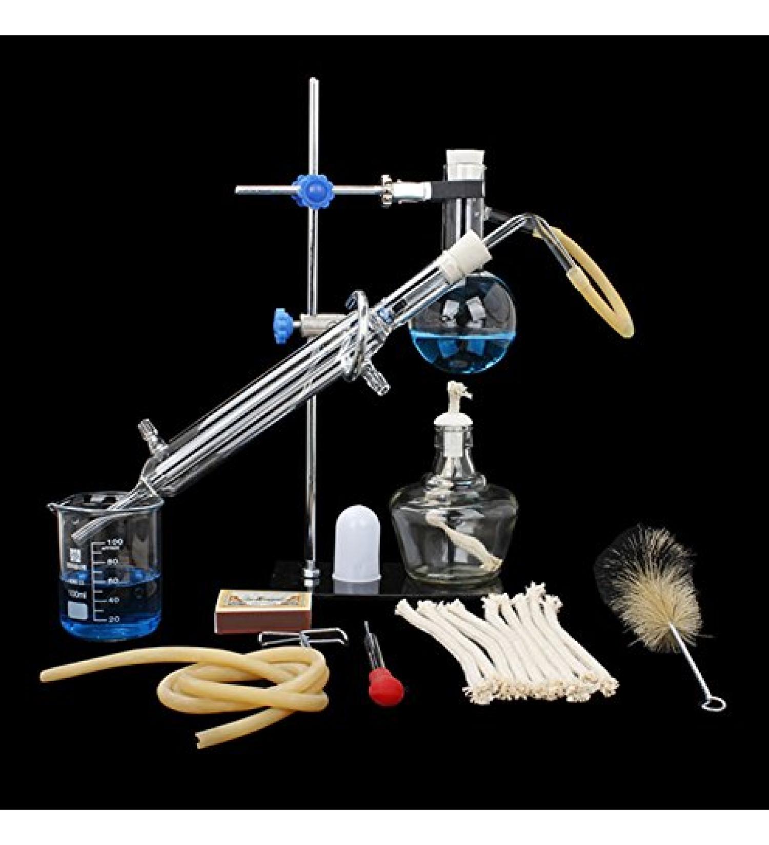 Premium 100ml Home Distillation Device Set for Pure Hydrosol & Essential Oil Extraction - Ideal for Chemical Experiments | International Shipping Available - Buy Online on GoSupps.com