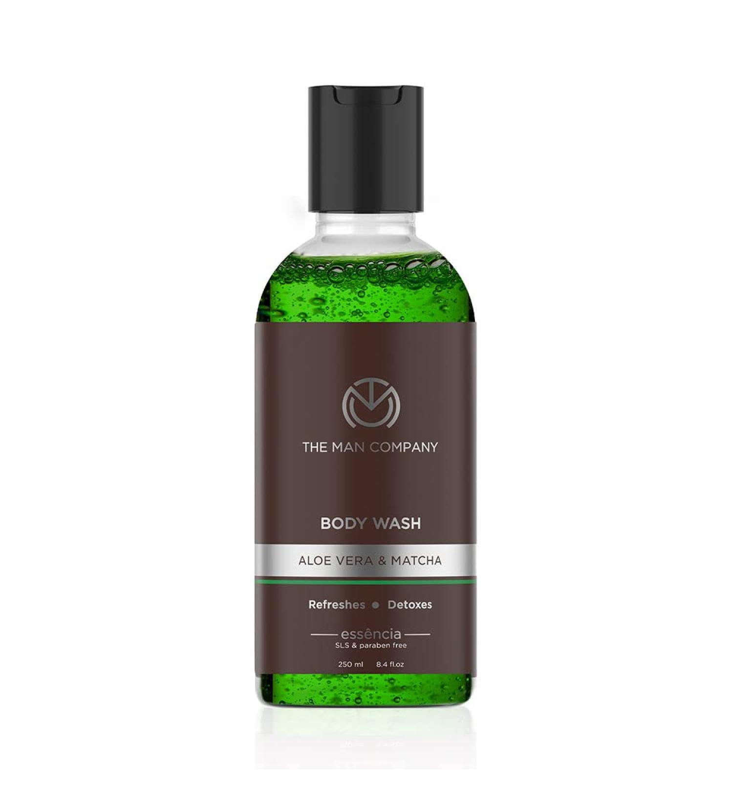 The Man Company Body Wash With Aloe Vera & Matchasoap Free Shower Gel For Glowing & Smooth Skinsls & Paraben-Free - 250 Ml - Buy Online on GoSupps.com