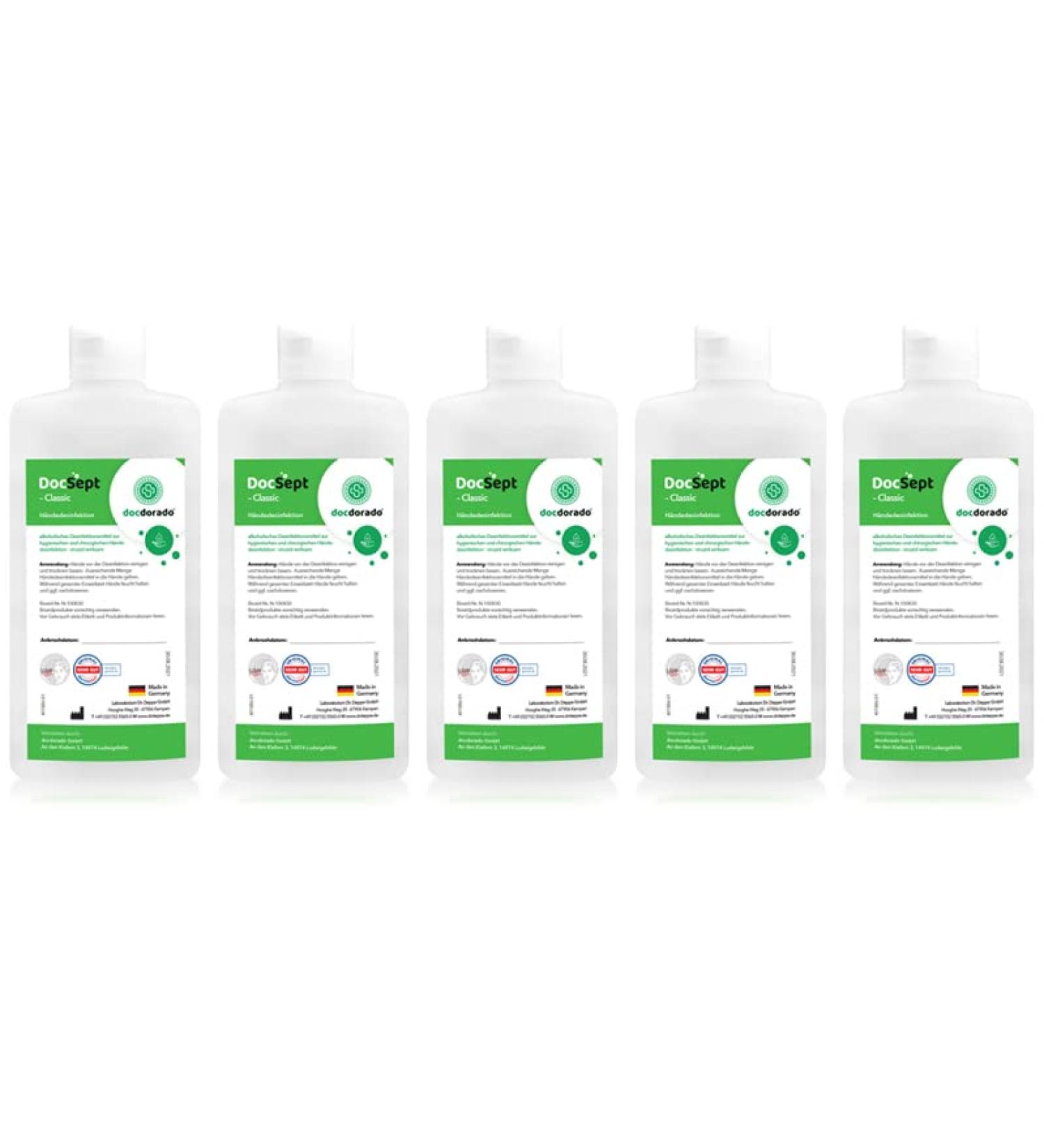 Buy Docsept Classic Hand Disinfectant - VAH Listed Dermatest Very Good | Available in Various Sizes (1000ml) | International Shipping - Buy Online on GoSupps.com