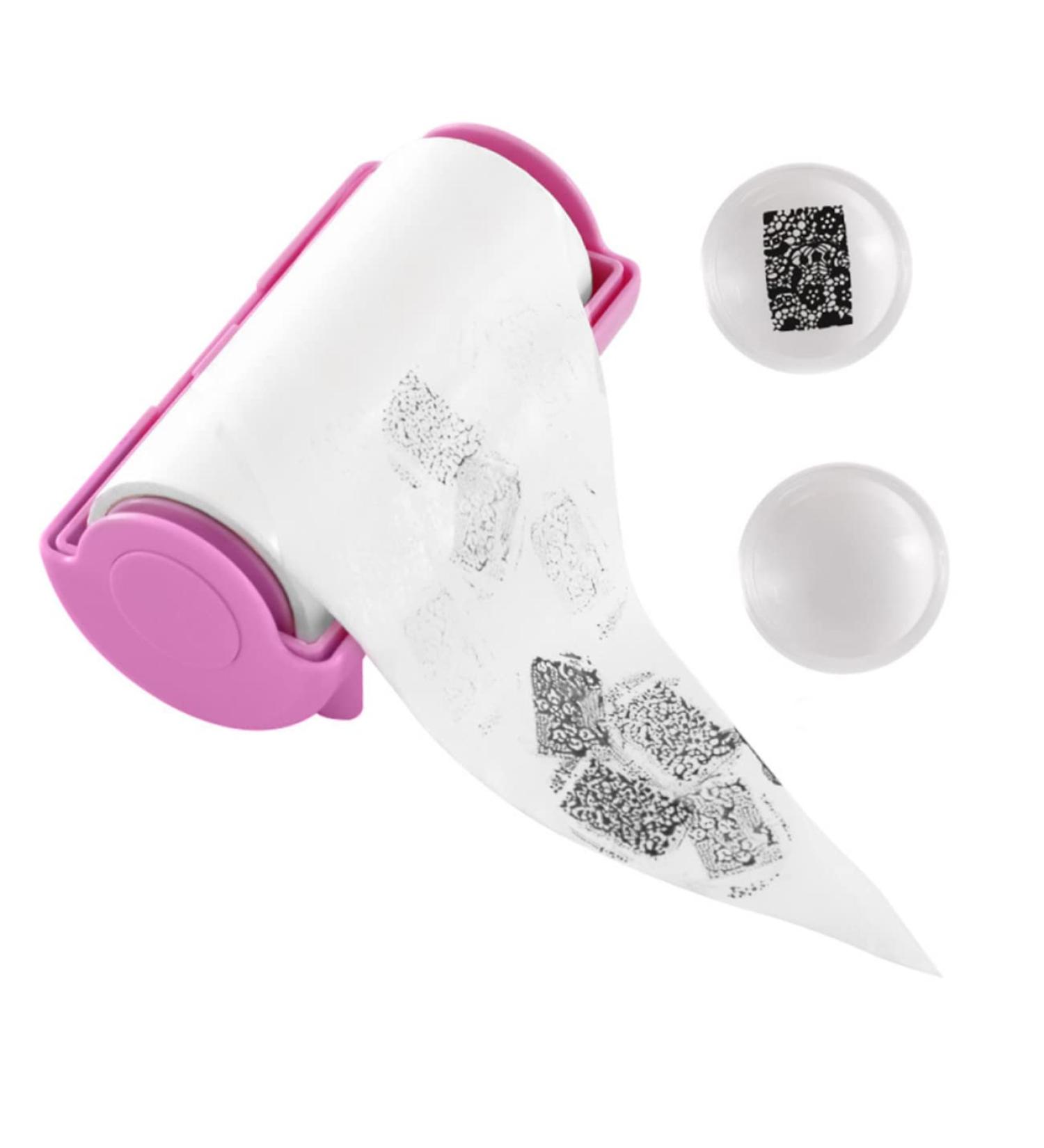 Nail Stamping Plates Stamping Nail Polish Manicures Tools Nail Art Stamper Nail Polish Stamp Kit Nail Art Accessories Clear Nail Stamper Nail Beauty Tools Tool Kit Cosmetic 11.5X6CM Pink - Buy Online on GoSupps.com