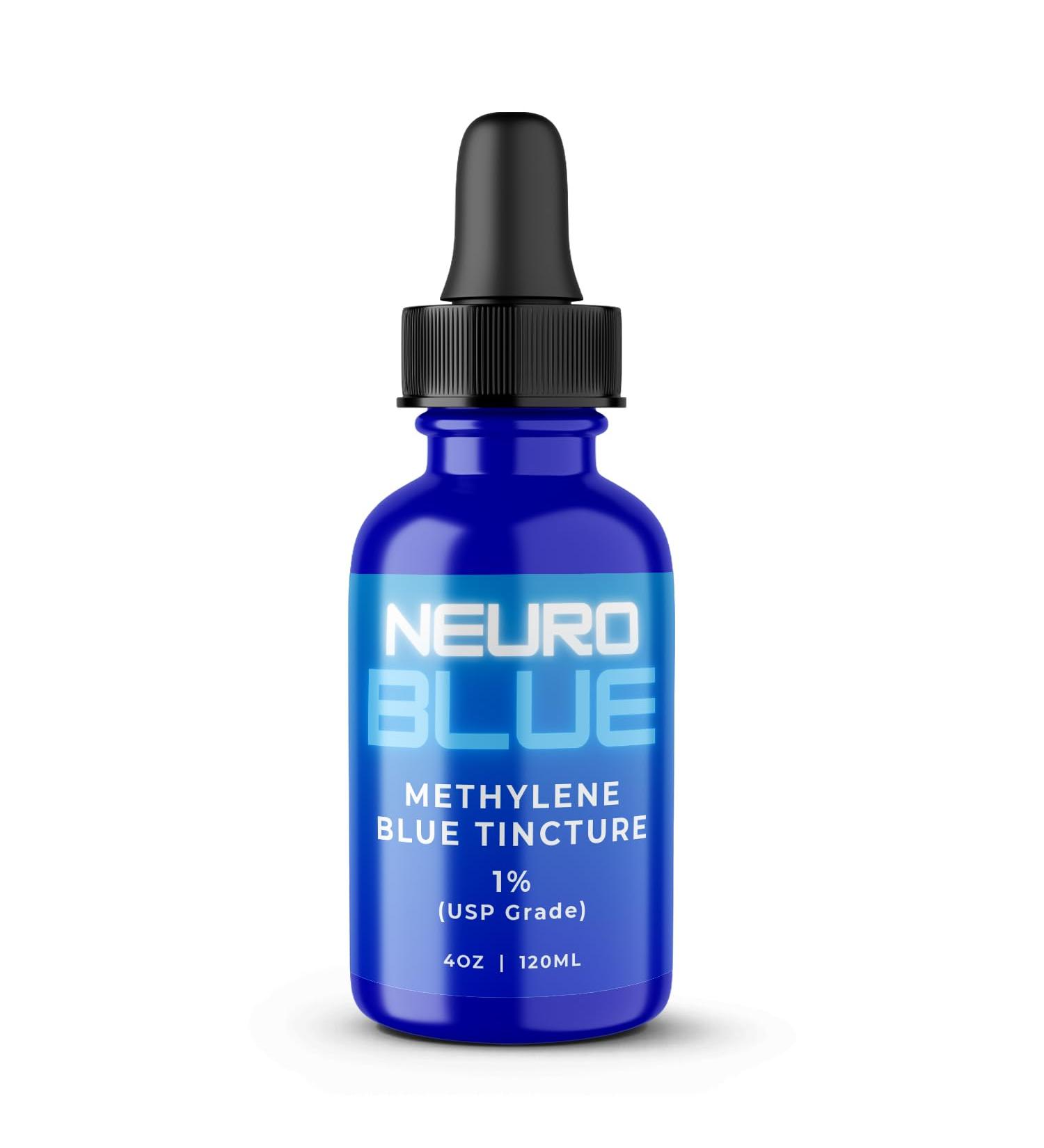 Neuro Blue 1% Methylene Blue Tincture 4oz (120ml) USP (Pharmaceutical) Grade Made in The USA