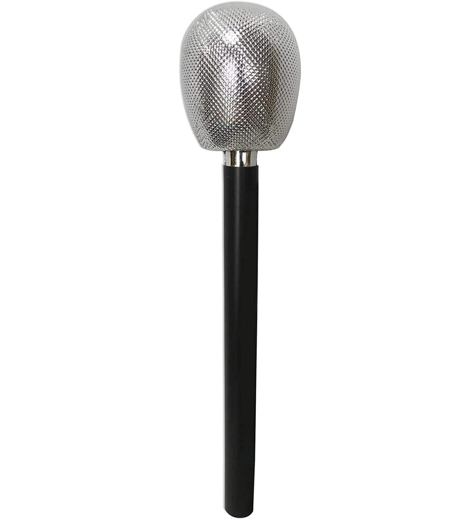 Rubies Awesome 80's Fashion Party Glitter Faux Microphone Costume Accessory, 9",Silver