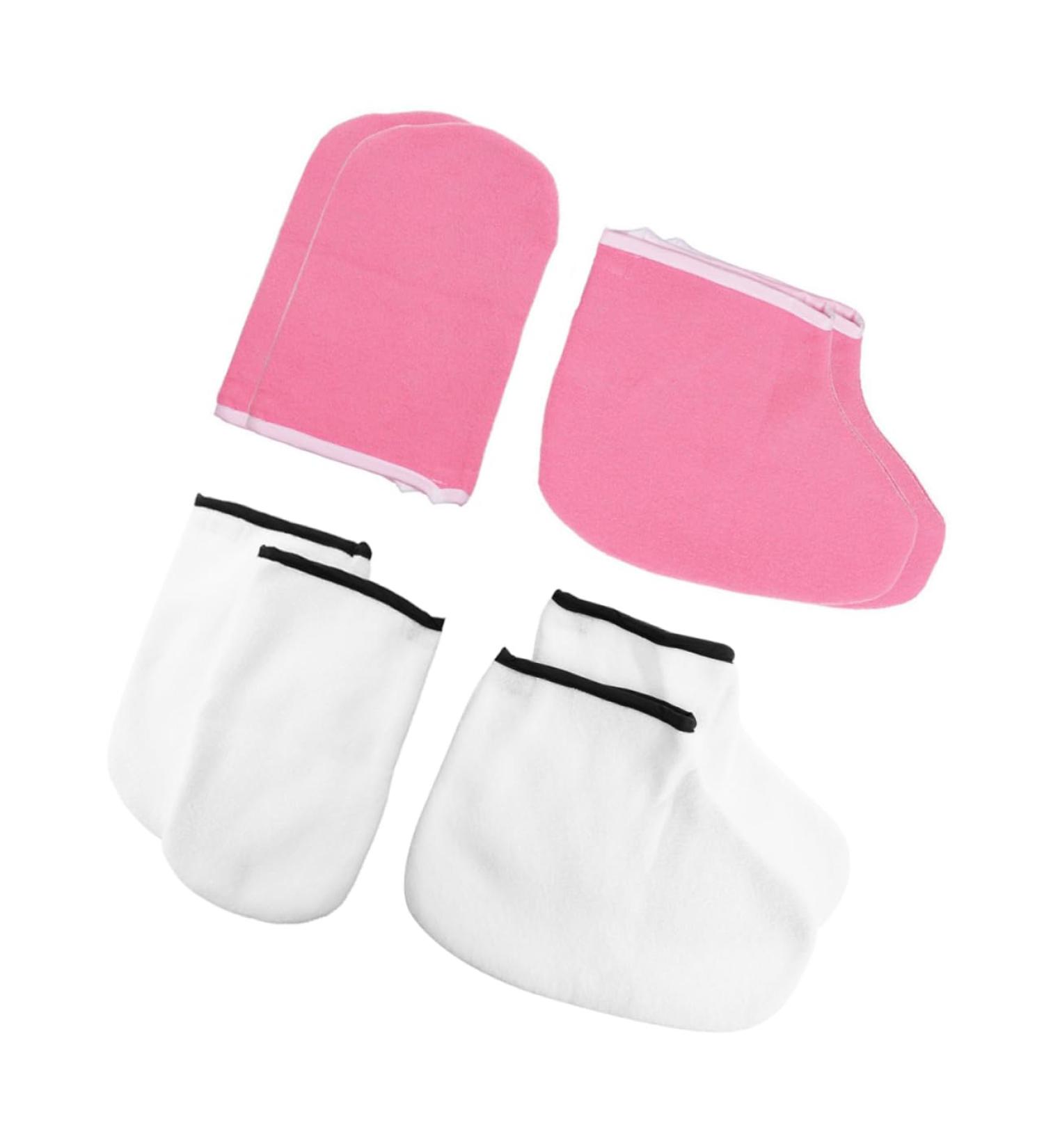 minkissy 4 Pairs Hand and Foot Mask Moisturizing Hand Gloves Exfoliating Glove Silicone Paraffin Wax Mitts Booties Paraffin Wax Bath Accessories Fabric Paraffin Socks Gel Sokcs Thicken Set - Buy Online on GoSupps.com