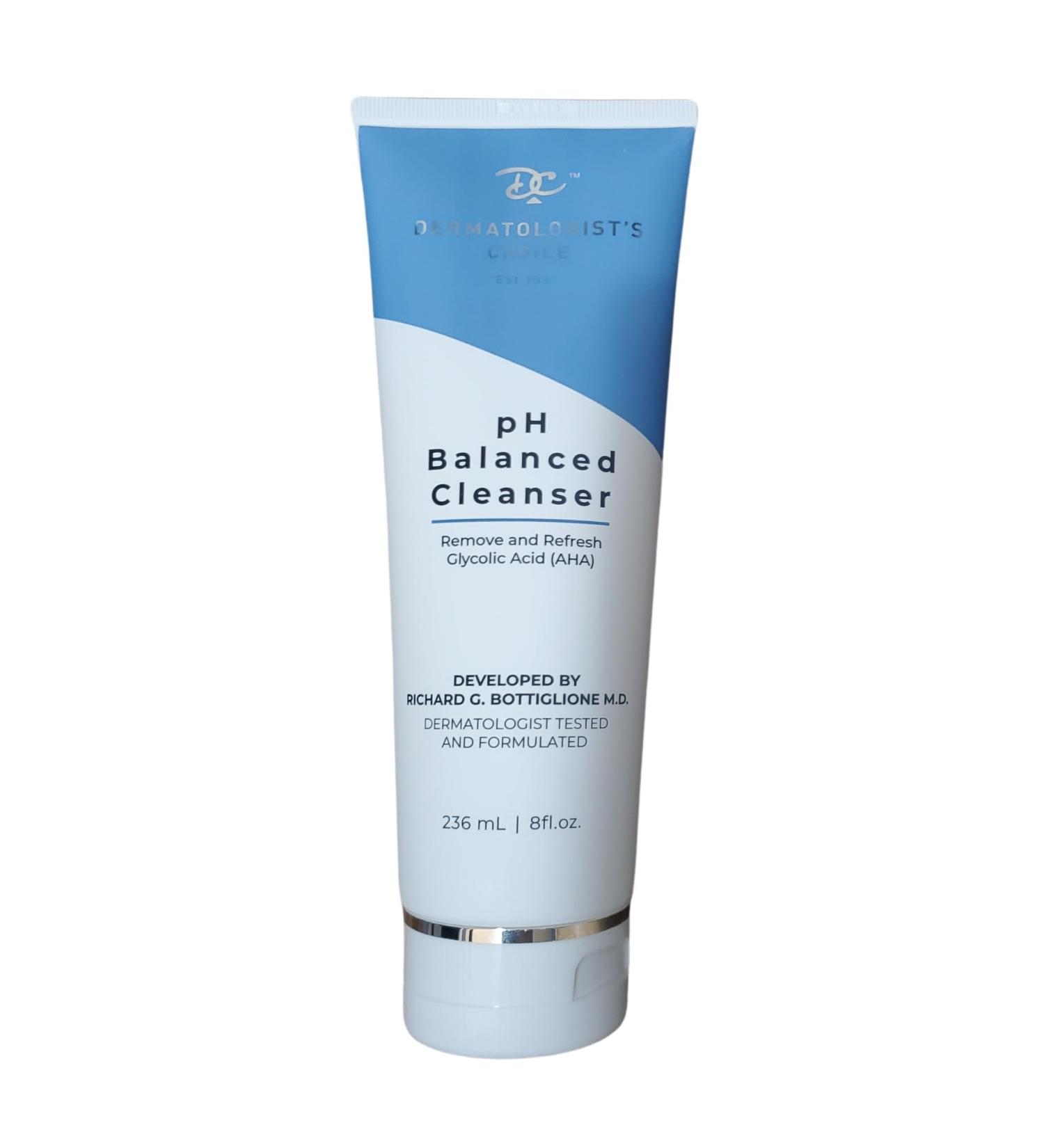Dermatologist's Choice pH Balanced Cleanser with AHA Glycolic Acid For Face and Body Fragrance-Free Gentle Face Wash Body Wash and Makeup Remover - Buy Online on GoSupps.com