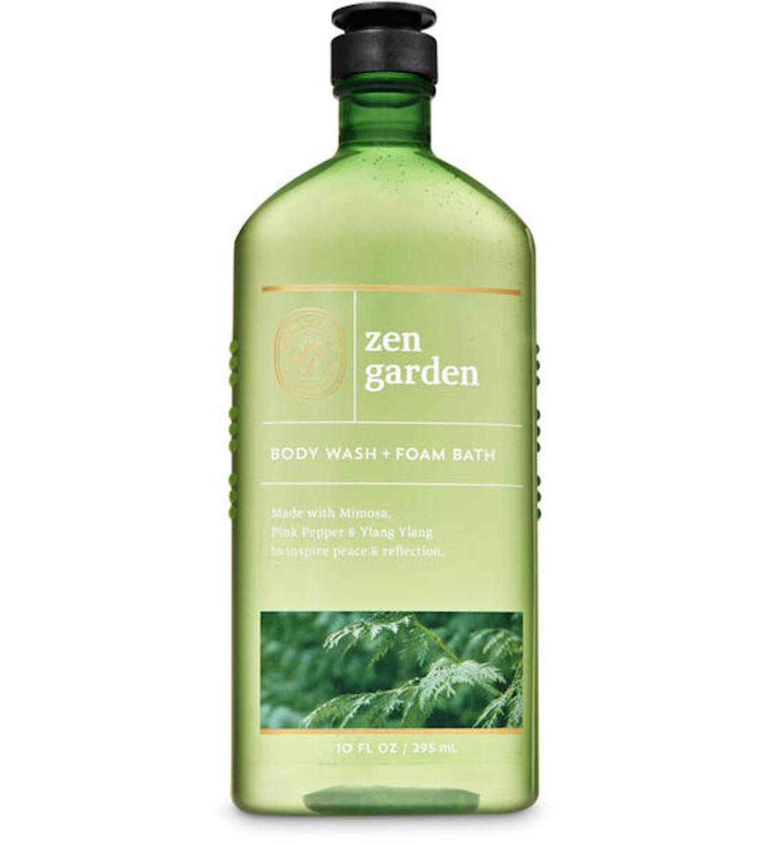 Bath and Body Works Aromatherapy Peace Zen Garden Body Wash Foam Bath 10 Ounce Full Size Shower Gel Mimosa Pink Pepper Ylang Ylang