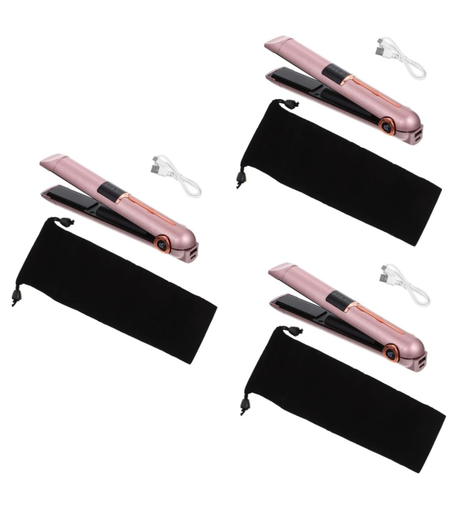 Baluue 3pcs Curling Iron Portable Curling Mini Hair Curling Wand Hair Straightener and Curler Pro Tools Abs 21X4X3.5CMx3pcs Rose Goldx3pcs - Buy Online on GoSupps.com