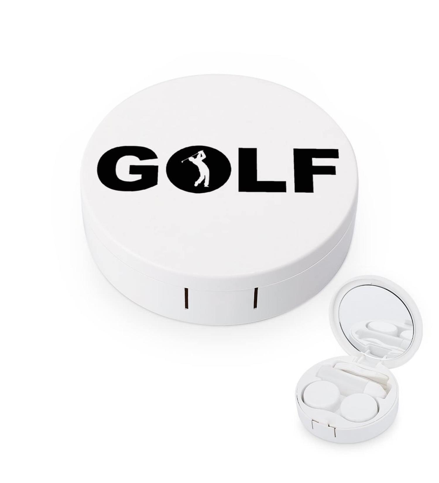Play Golf Round Case For Contact Lens Kit Storage Box with Mirror Printed - Buy Online on GoSupps.com