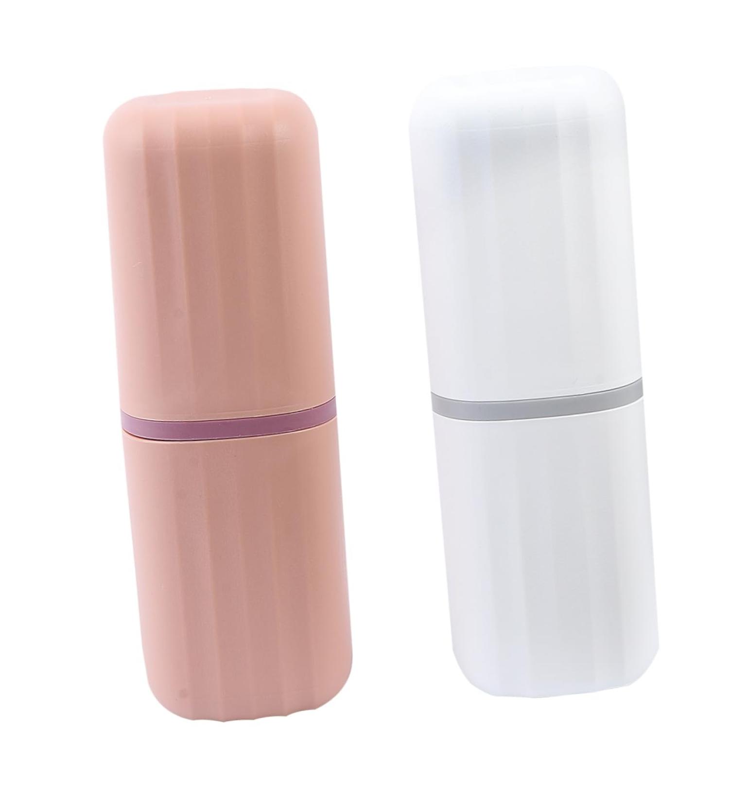 TOVINANNA 2pcs Travel Wash Cup Set | Bathroom Accessories | Toothbrush Case & Container | Perfect for On-the-Go Hygiene - Buy Online on GoSupps.com