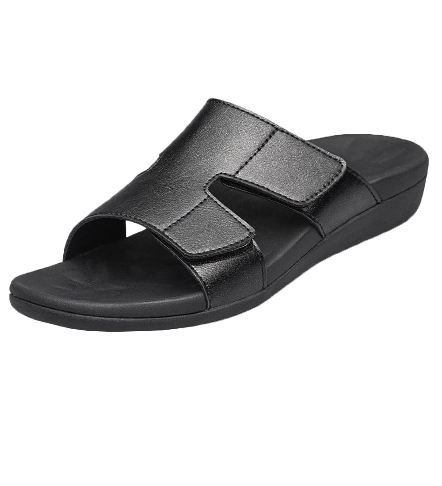 KAIDER Women's Arch Support Slides - Orthotic Adjustable Sandals for Flat Feet & Heel Pain - Size 10 Black - Buy Online on GoSupps.com