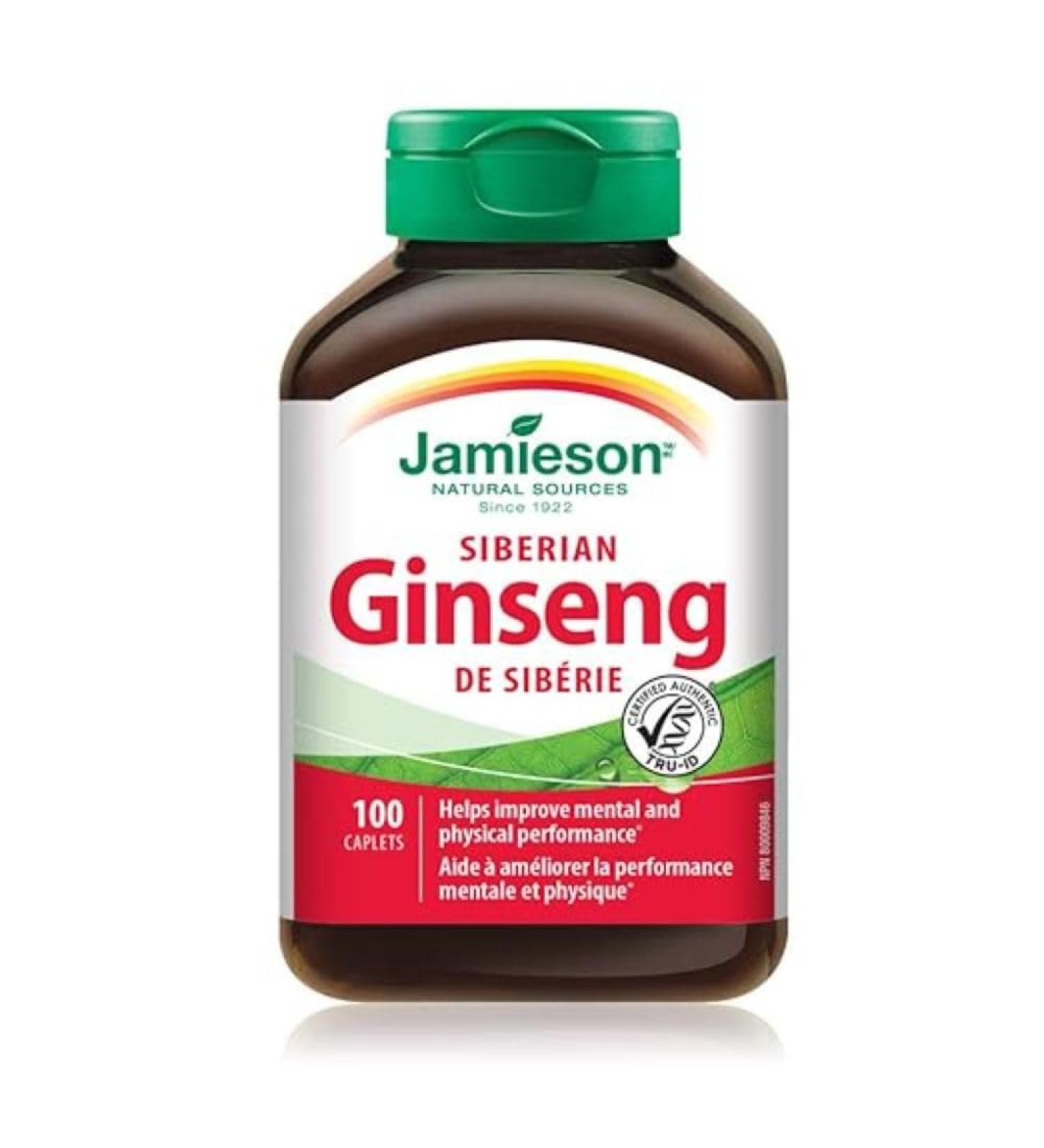 Jamieson Siberian Ginseng 65 mg 100 Caplets - Buy Online on GoSupps.com
