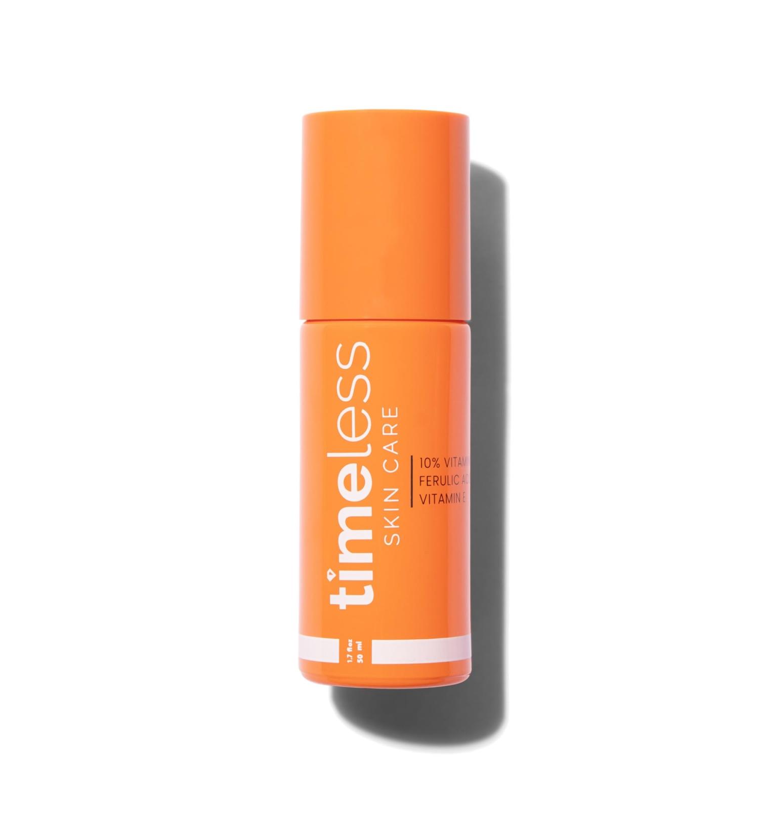 Timeless Skin Care Vitamin C Serum - 10% Brightening Serum with E & Ferulic Acid | Fragrance-Free Face Serum for All Skin Types | 1.7 Fl Oz - Buy Online on GoSupps.com