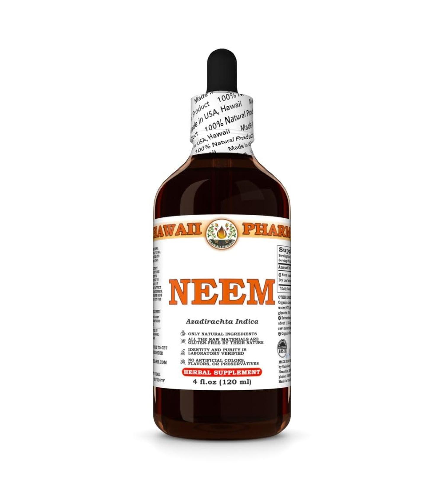 Neem Extract, Tincture for Hair and Skin Vitality, Supports Liver and Kidney Function, Promotes Radiant Skin, Encourages Natural Detoxification - 4 fl.oz 4 Fl Oz (Pack of 1) - Buy Online on GoSupps.com