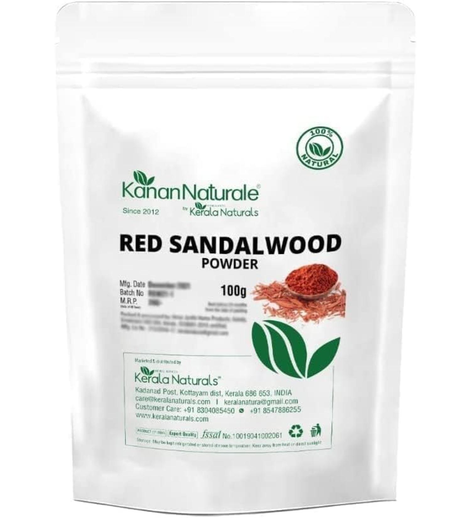 REVA Kerala Naturals Ayurvedic Natural Red Sandalwood Powder Raktha Chandan 100Gm