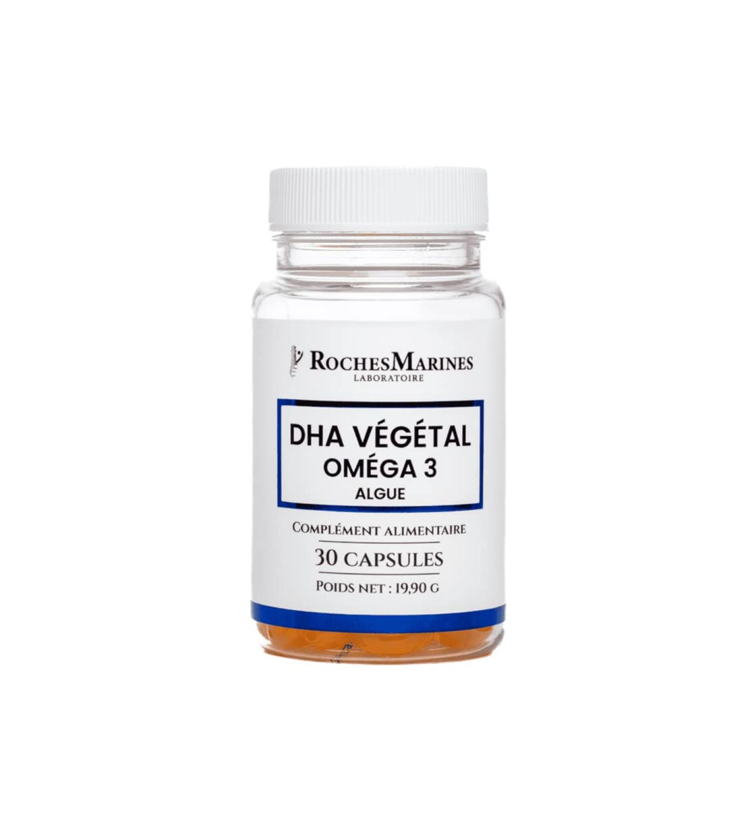 Roches Marines - DHA Vegetable Supplement - Omega 3 Vegan - Brain Care - Ally of the Heart - 30 Capsules - Developed in France - Buy Online on GoSupps.com