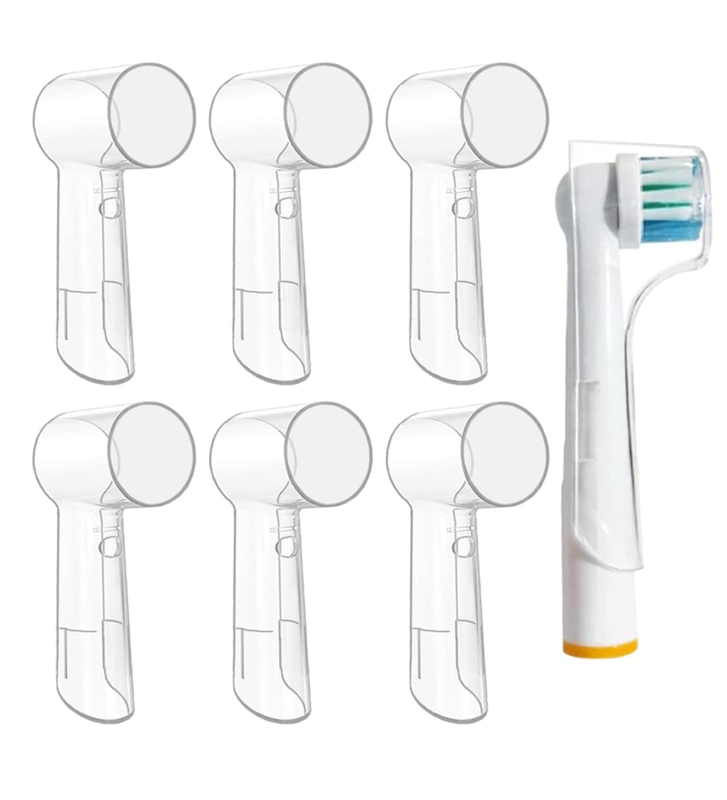 Zelhyeuu toothbrush covers 6 pieces of electric toothbrush heads plastic toothbrush protective cover toothbrush protective cap transparent replacement heads toothbrush protective cover