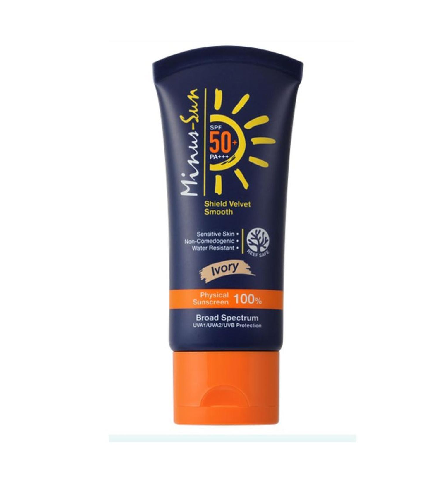 Minus-Sun SPF 50+ PA+++ Shield Velvet Smooth (Ivory) 30 Gram.