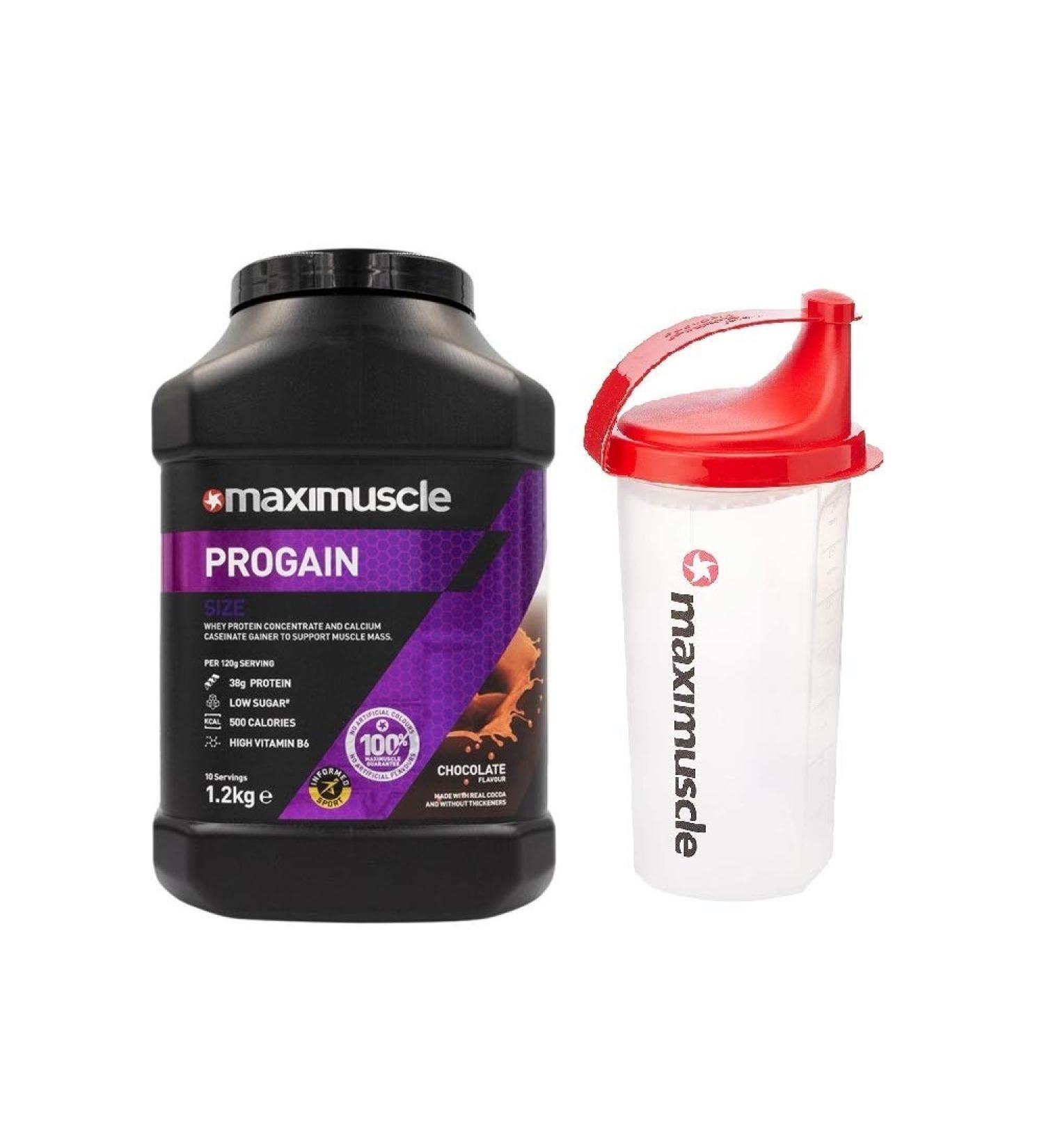 Maximuscle Progain Chocolate with Shaker 1.2kg - Buy Online on GoSupps.com