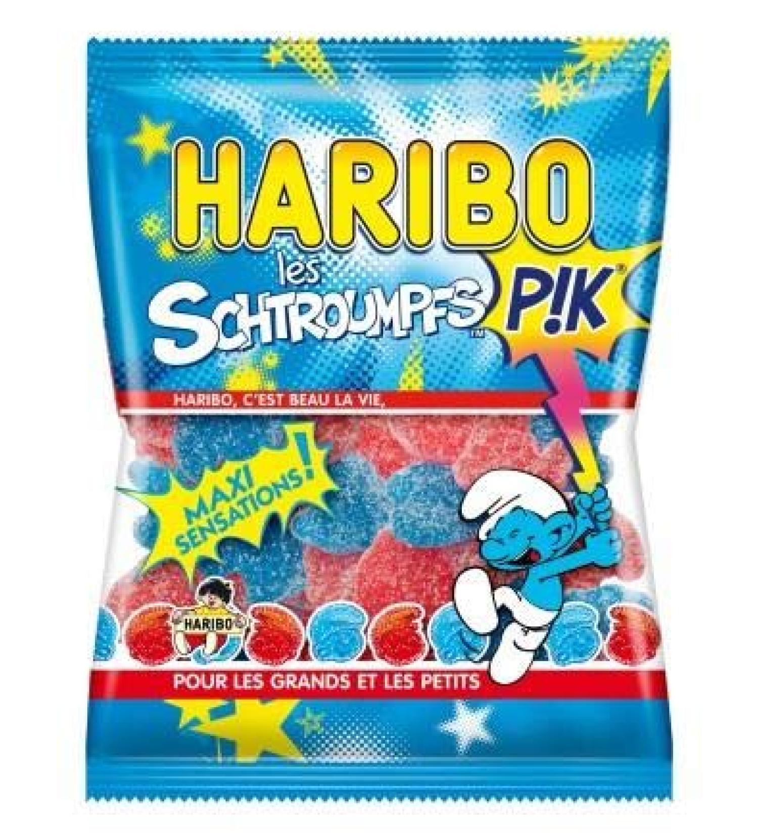 Package of 30 packs of Haribo The Smurfs Pik 120g