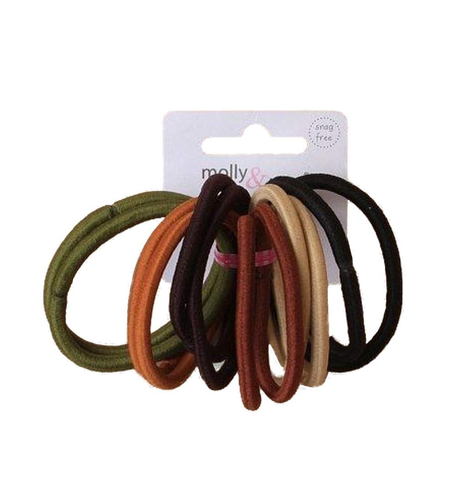 Natural Tone Snag Free Endless Hair Elastics Bobbles Bands - Set of 12