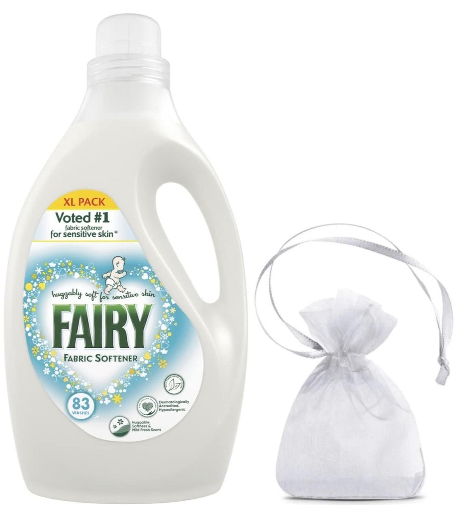 Fairy Original Fabric Softener 83 Washes 2.905L + Fabric Conditioner for Sensitive Skin + Free Organza Bag - 1 Pack - Buy Online on GoSupps.com
