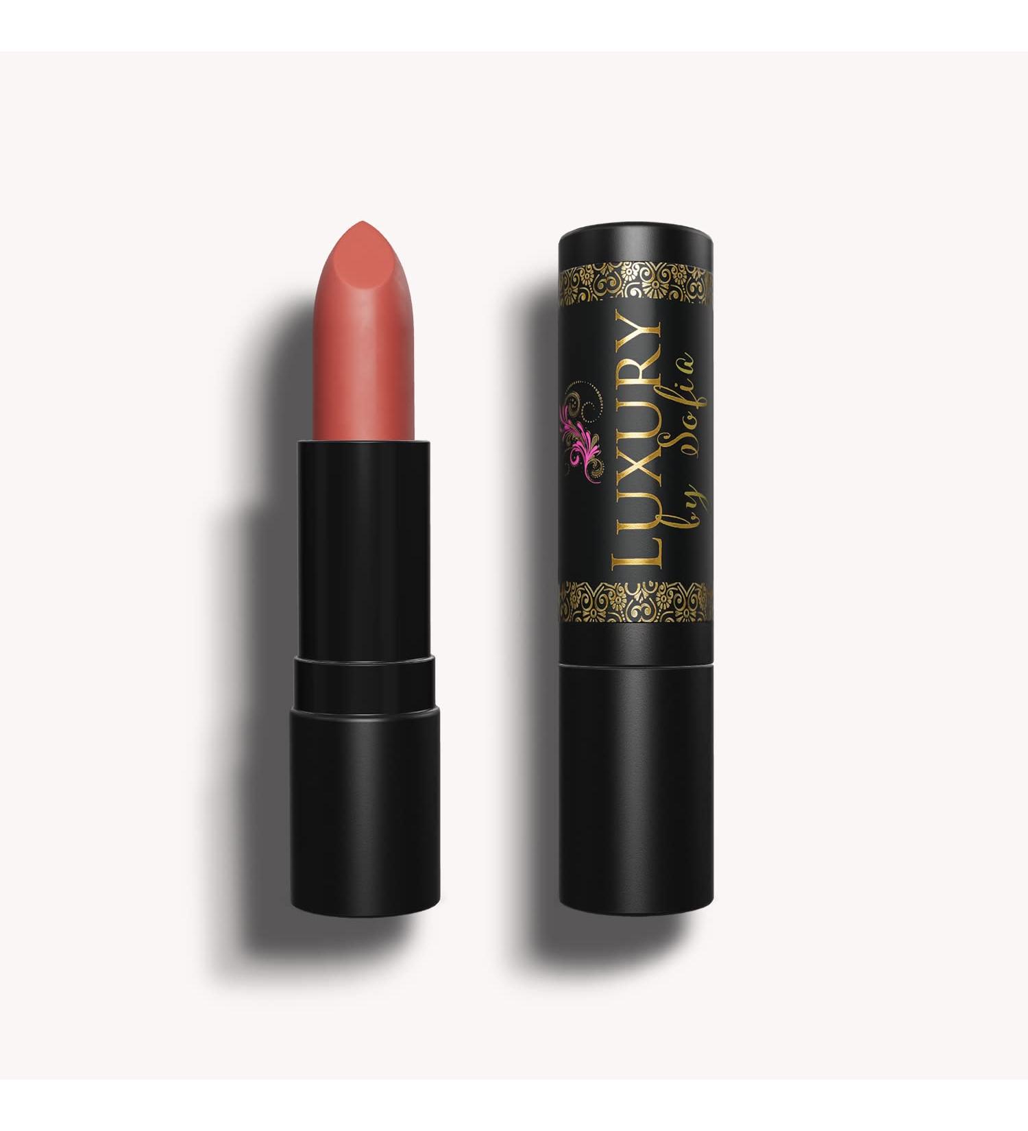 Luxury by Sofia Organic Lipstick - Natural, Non-Toxic, Moisturizing & Long-Lasting | Highly Pigmented with Organic Butters, Botanical Extracts & Essential Oils | Vibrant Nude Jewel Colors - Buy Online on GoSupps.com