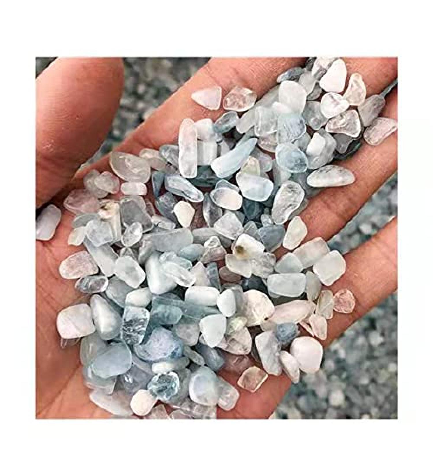 Crystal Rough Polished Minerals Gemstone Natural Quartz Crystal Chips Sky Blue Aquamarine Gravel for 100g 9-12mm - Buy Online on GoSupps.com