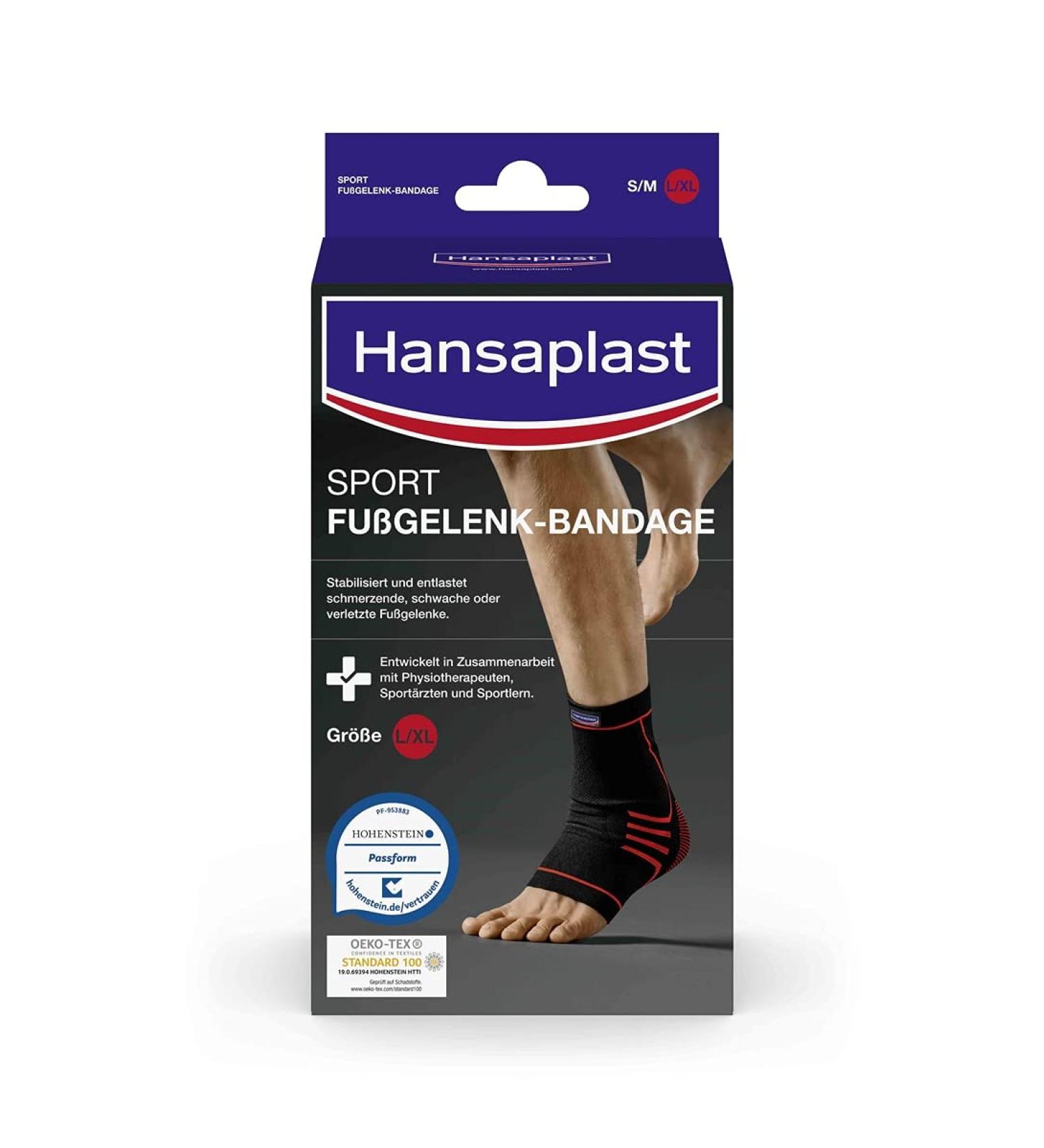 Hansaplast Sport Ankle Hinge Bandage - Protection & Support for Right/Left Ankle (Size L/XL) - 1 Pack - Buy Online on GoSupps.com