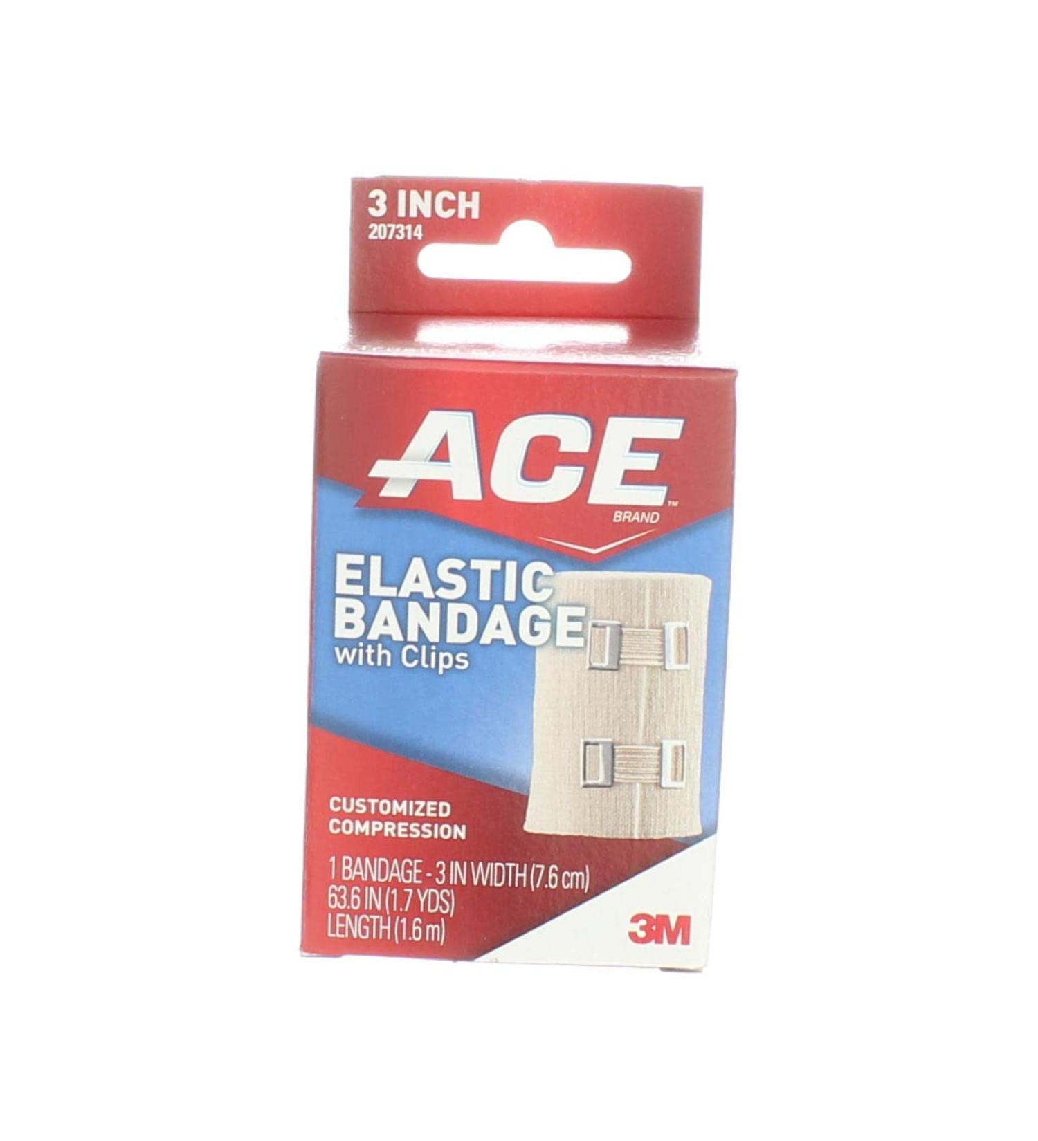 ACE 207314 Elastic Bandage with E-Z Clips 3-Inch x 64-Inch for Compression & Support | Fast International Shipping - Buy Online on GoSupps.com