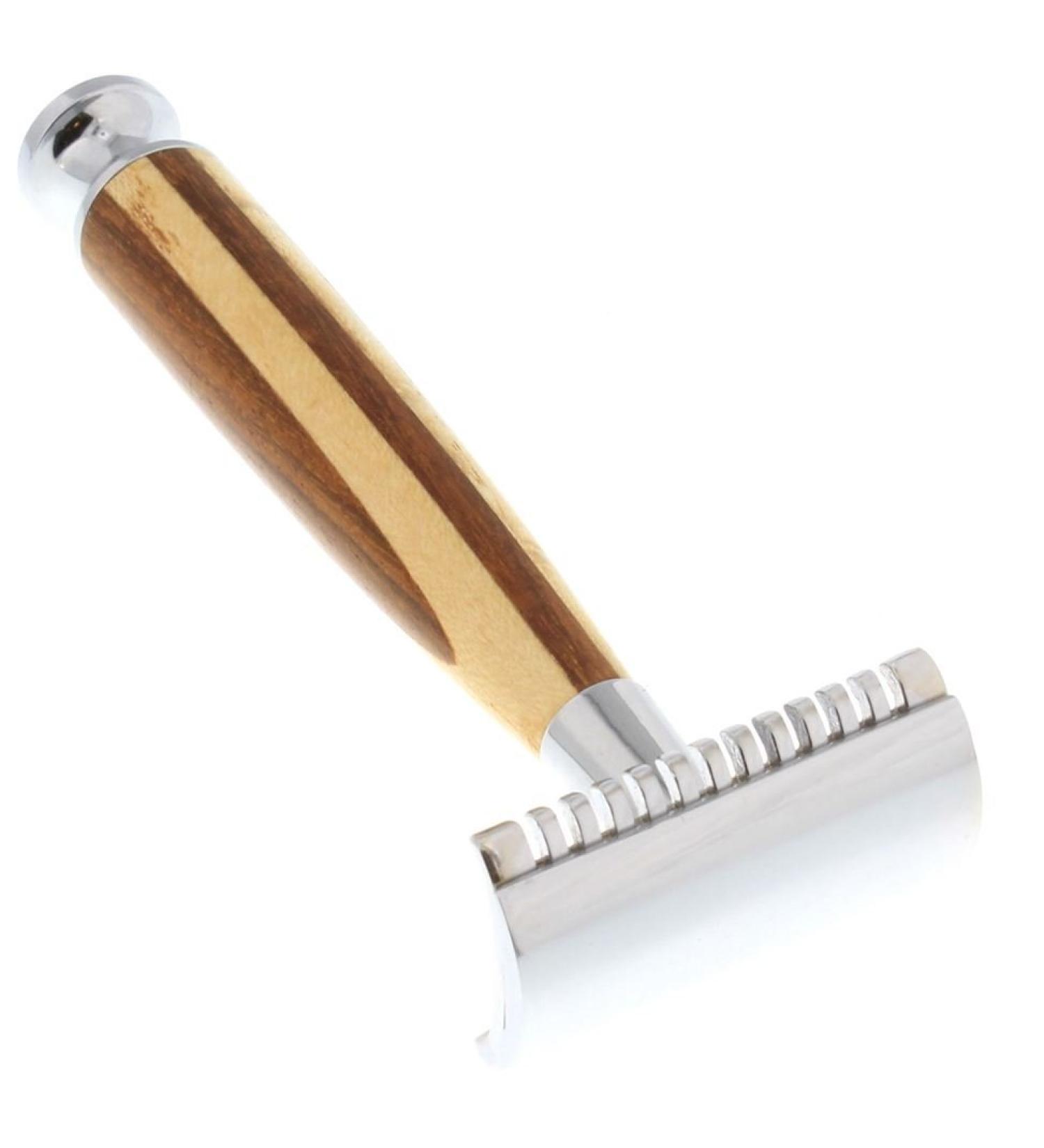 West Coast Shaving Natural Collection Double Edge Safety Razor 37WS Rosewood & White Ash Open Comb Head