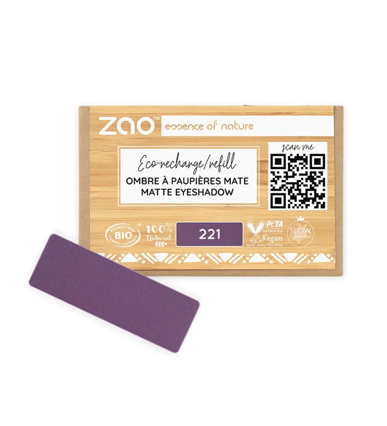 ZAO Refill rectangle Eye shadow 221 Matt plum