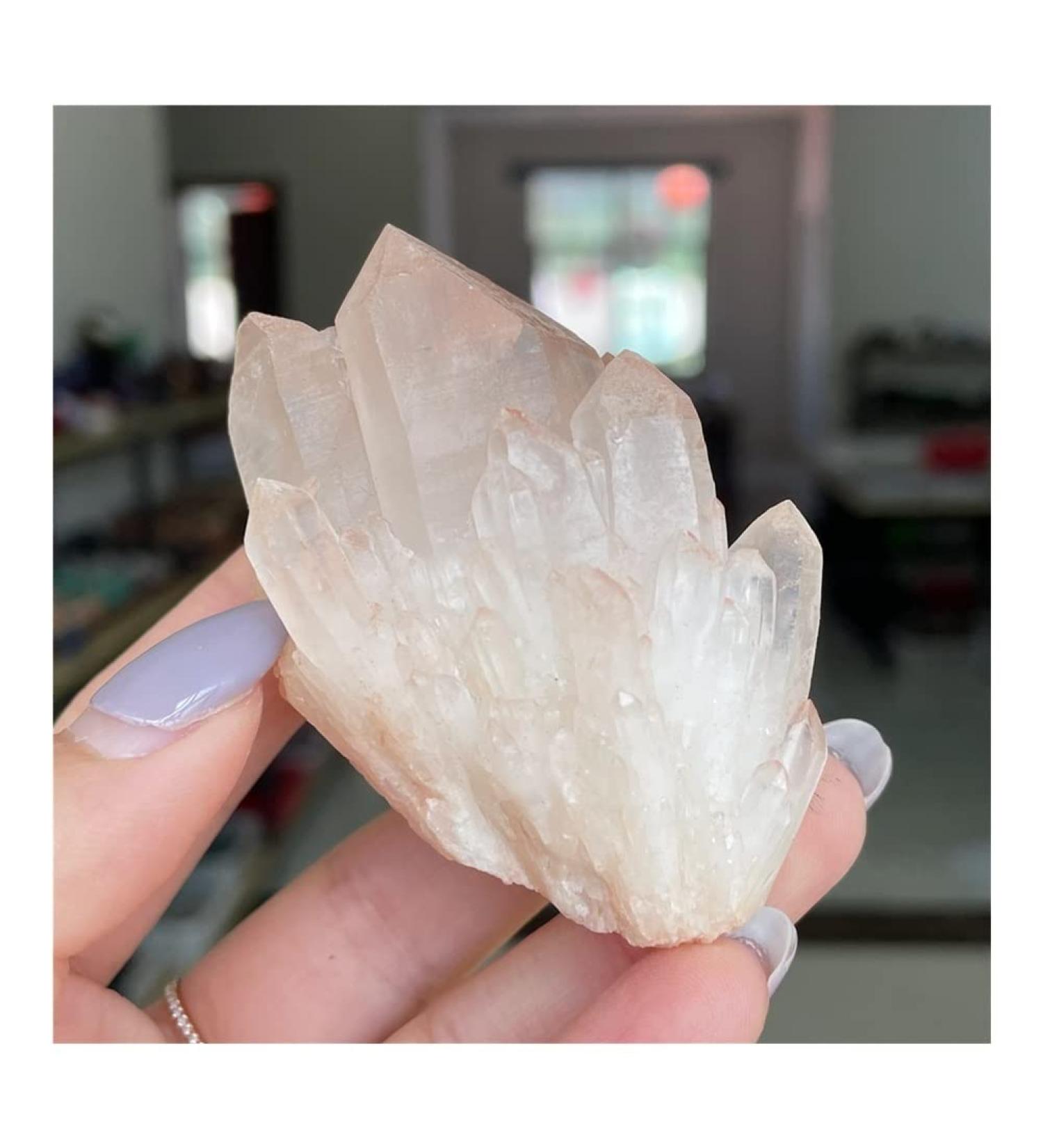 Natural Crystal Natural White Crystal Cluster Transparent Quartz Stone Crystal Cluster