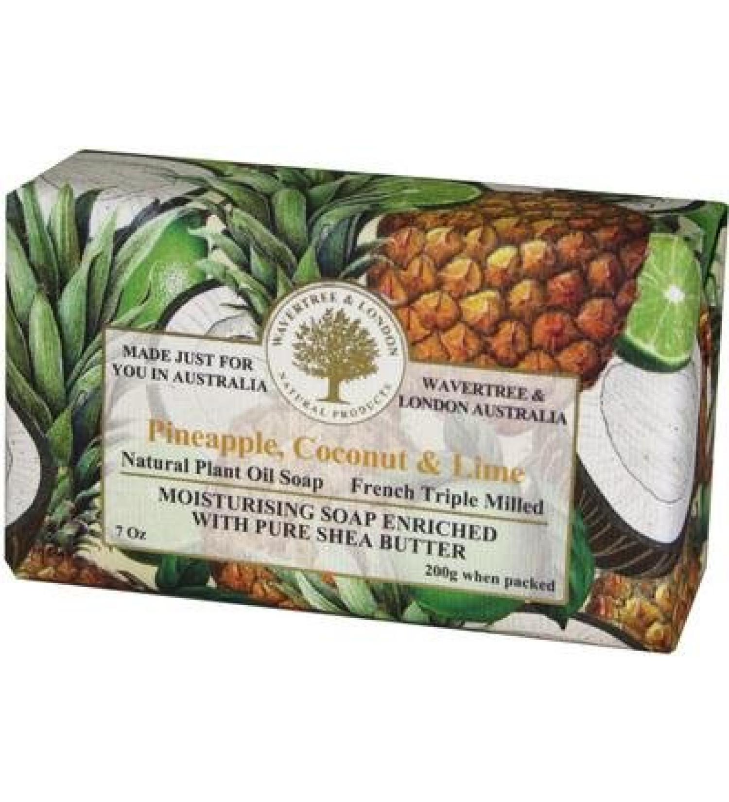 Wavertree & London Pineapple Coconut and Lime Australian Natural Luxury Soap Bar 7 Ounces (4 Bars)