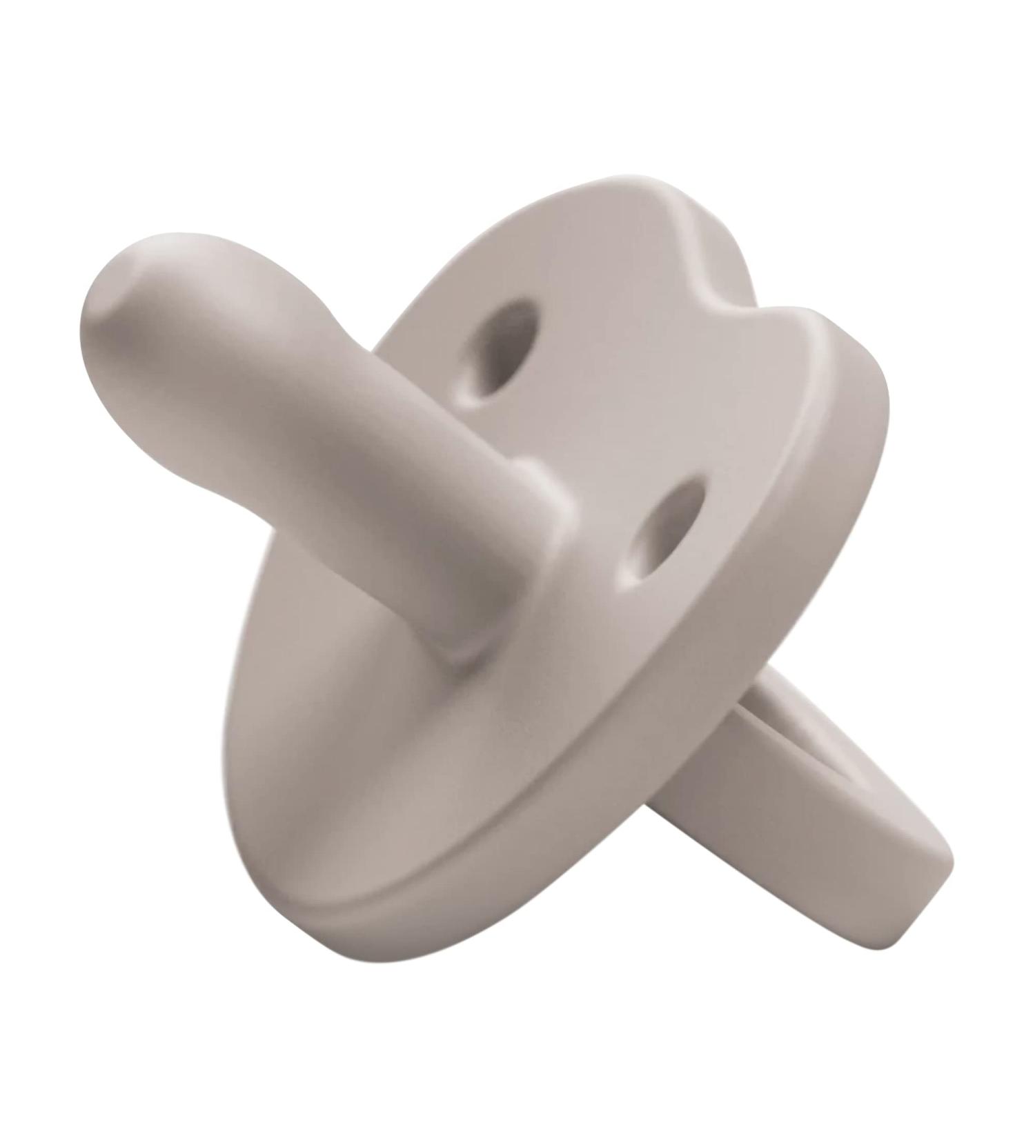 Milk Snob Calm n Cuddle Silicone Pacifier 6-18 Months | BPA Free Teether & Soother for Baby Girl and Boy | Stage 2 Gray Linen - Ideal Baby Registry & Shower Gift - Buy Online on GoSupps.com