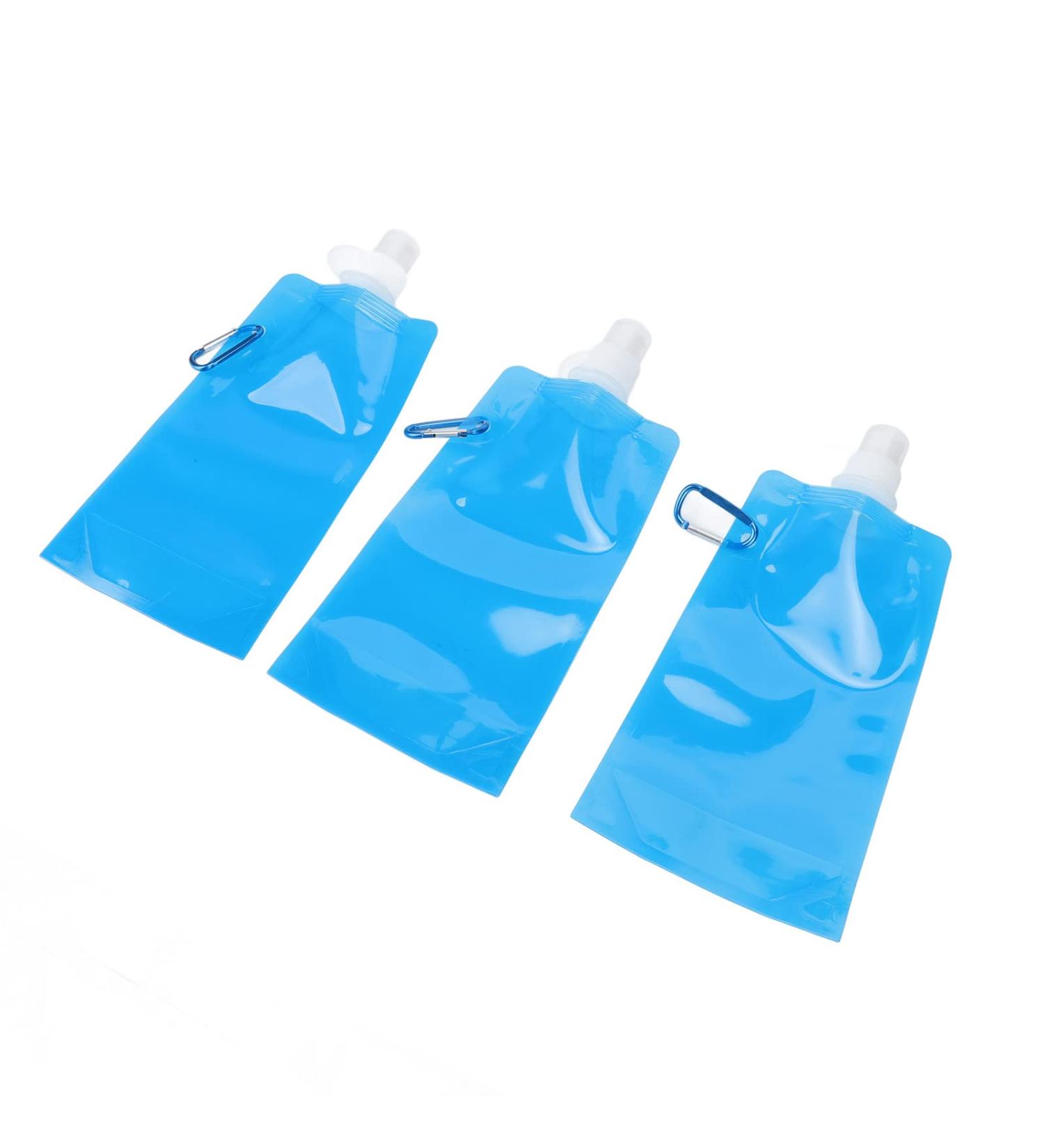 Soft Water Bottle Ecofriendly PE Portable Foldable Water Bottle for Travel Blue - Buy Online on GoSupps.com
