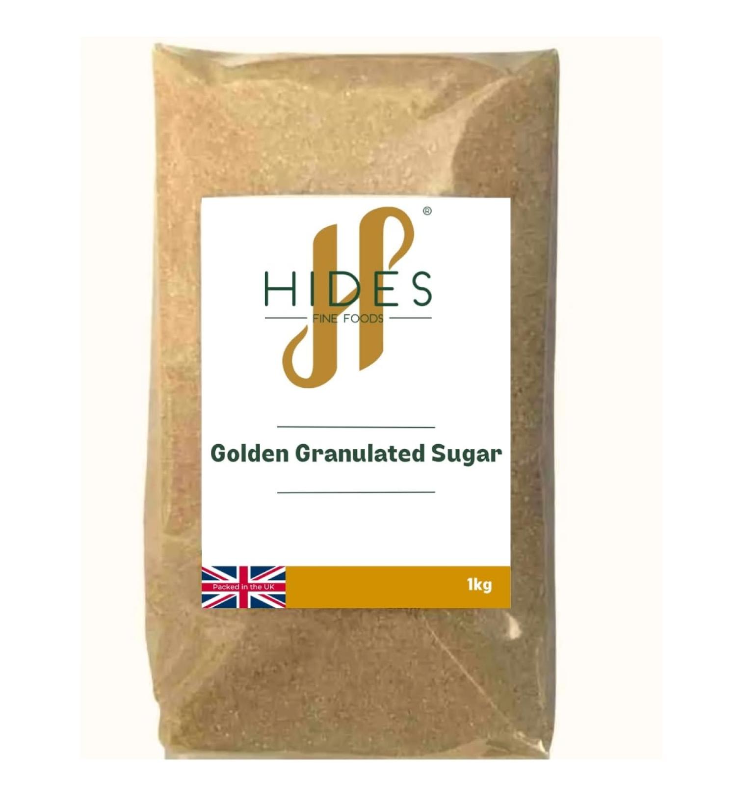 Hides Fine Foods Golden Granulated Sugar 1kg - GMO-Free, Vegetarian-Friendly for Baking, Cookies, Caramel, Cooking, Coffee, Tea - Buy Online on GoSupps.com