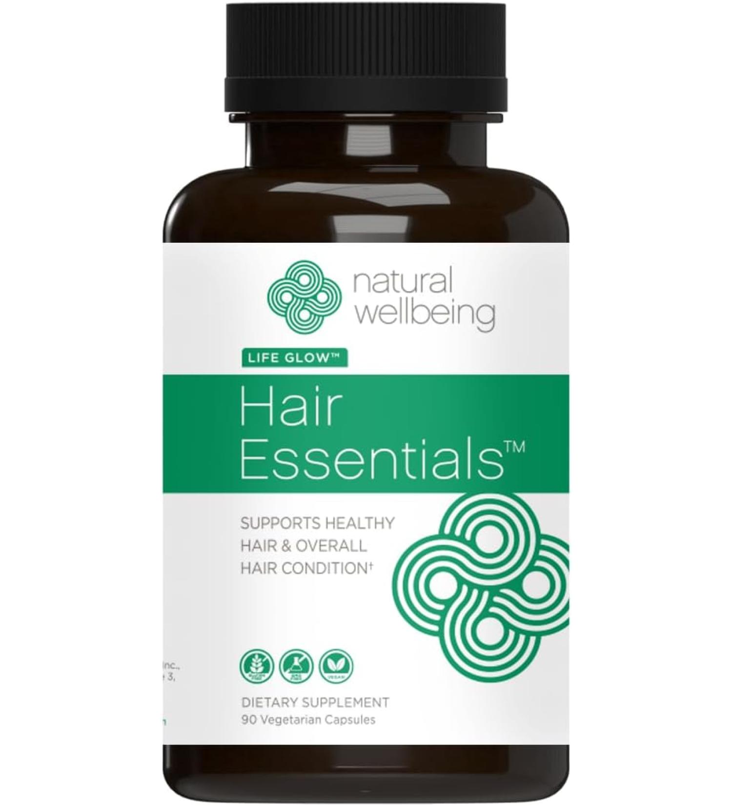 Hair Essentials Natural Hair Growth Supplement - 90 Veg Caps, 1-Month Supply for Women and Men - Buy Online on GoSupps.com