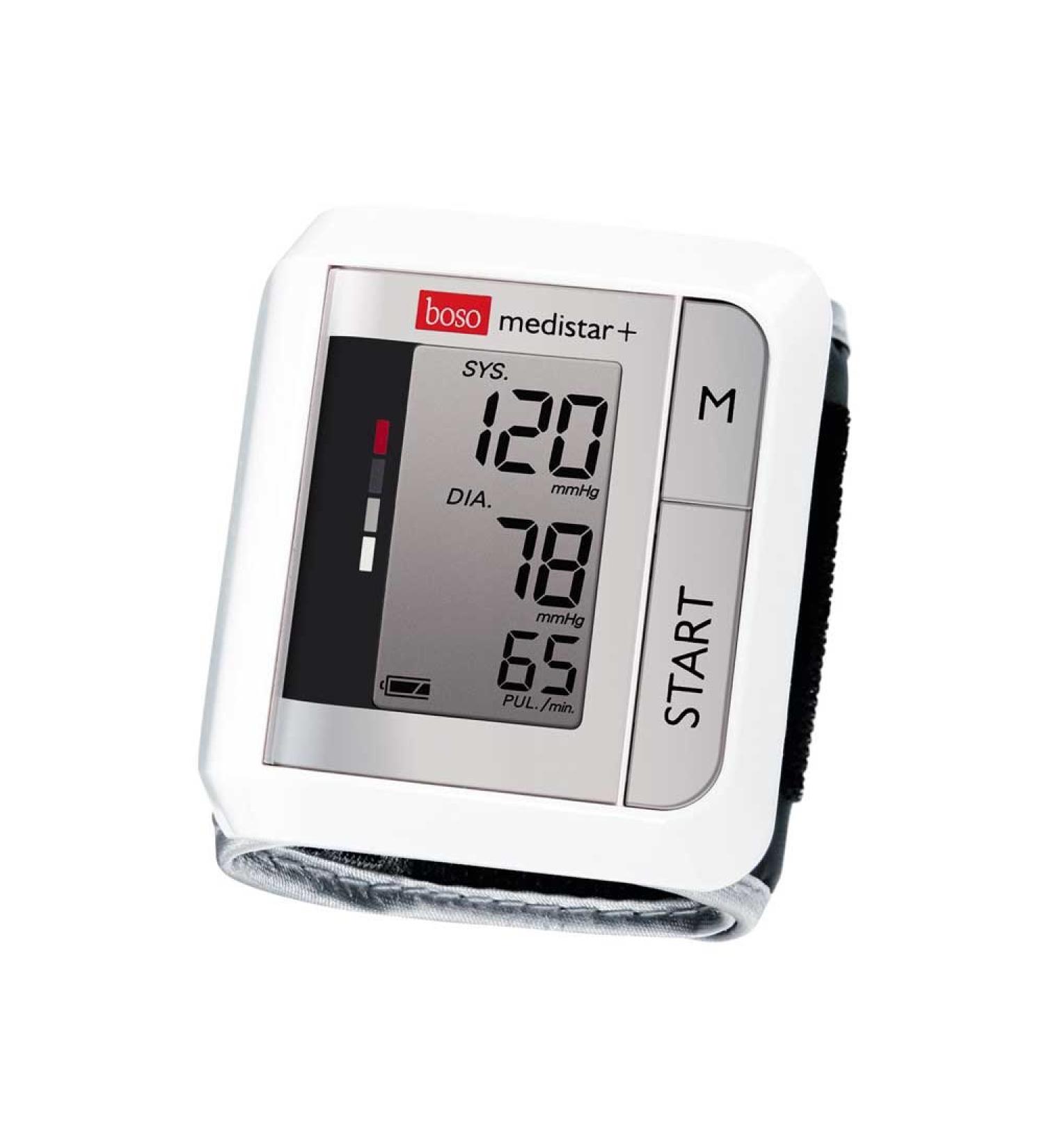 Boso Medistar+ Wrist Blood Pressure Monitor - 90 Memory Measurements Extra Large Display & Arrhythmia Detection - Fits 13.5-21.5 cm Cuff - Buy Online on GoSupps.com