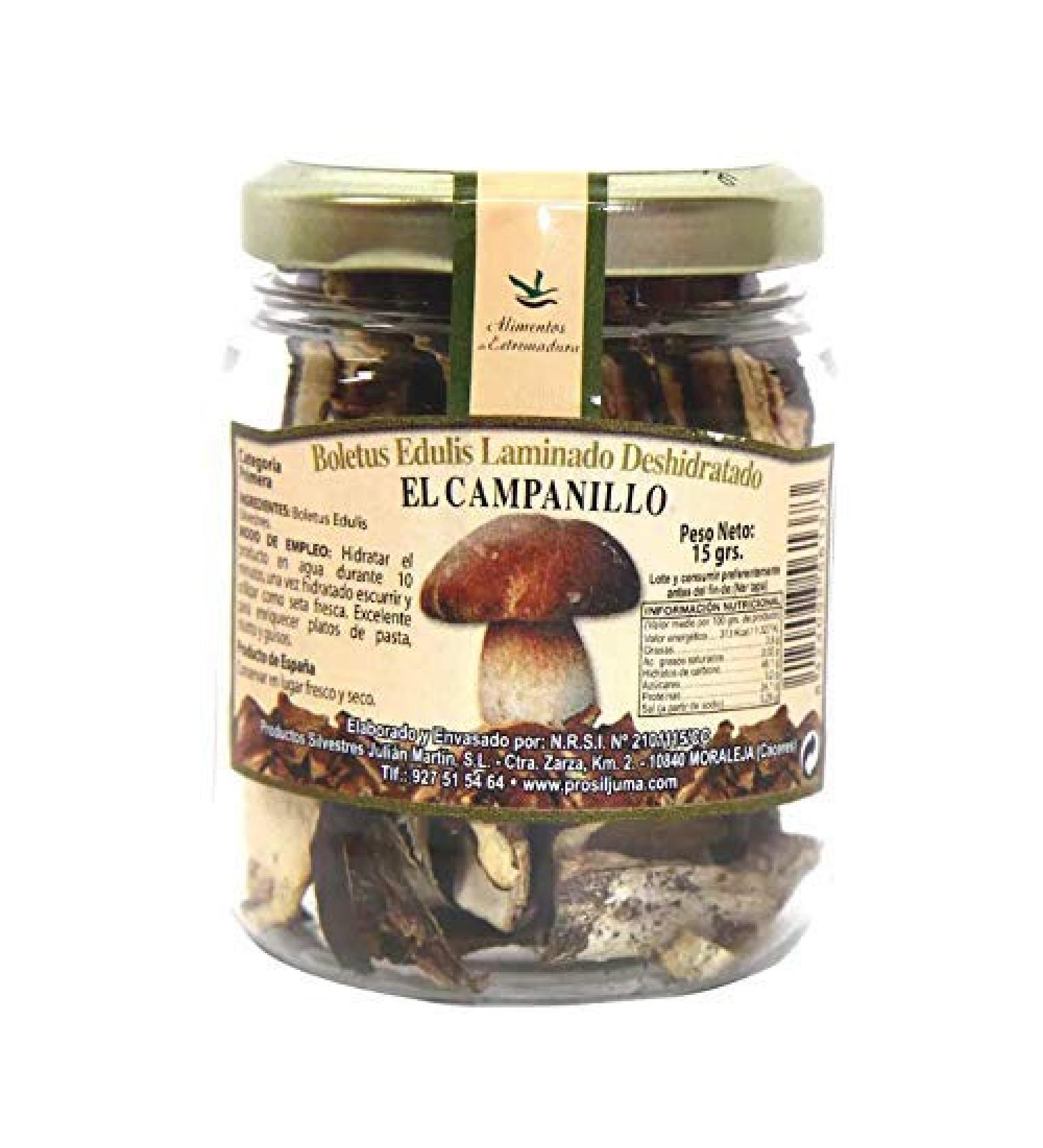 ELC El Campanillo - Dehydrated Boletus edulis laminated - Premium category - Ideal for all types of meals15 g.