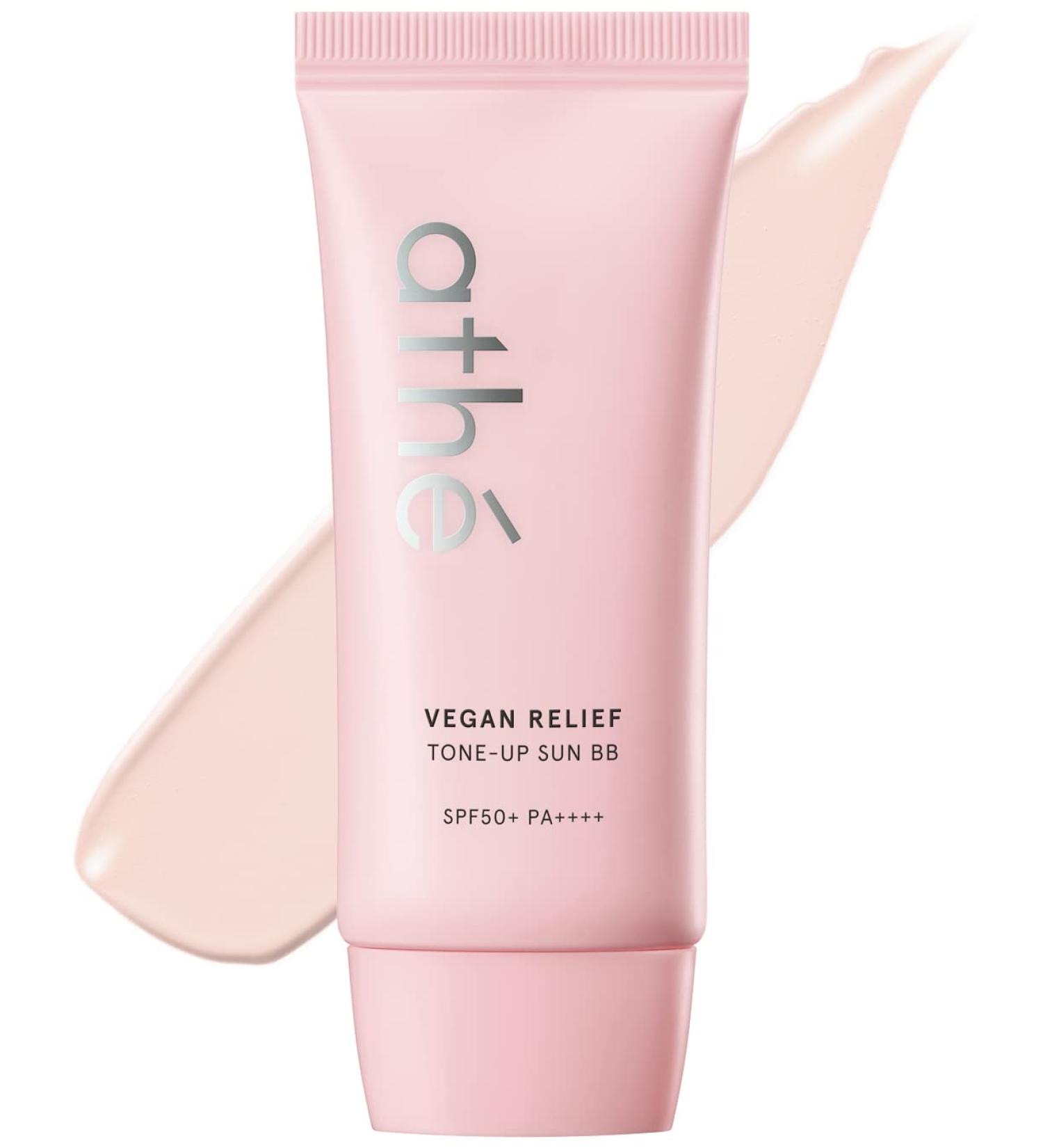 ATHE Vegan Relief Sun BB SPF50+ PA++++ - Korean Sunscreen Zinc Oxide Tone Up Cream for Skin Correction Long-Lasting Pore Coverage Reef-Safe 2.36oz - Buy Online on GoSupps.com