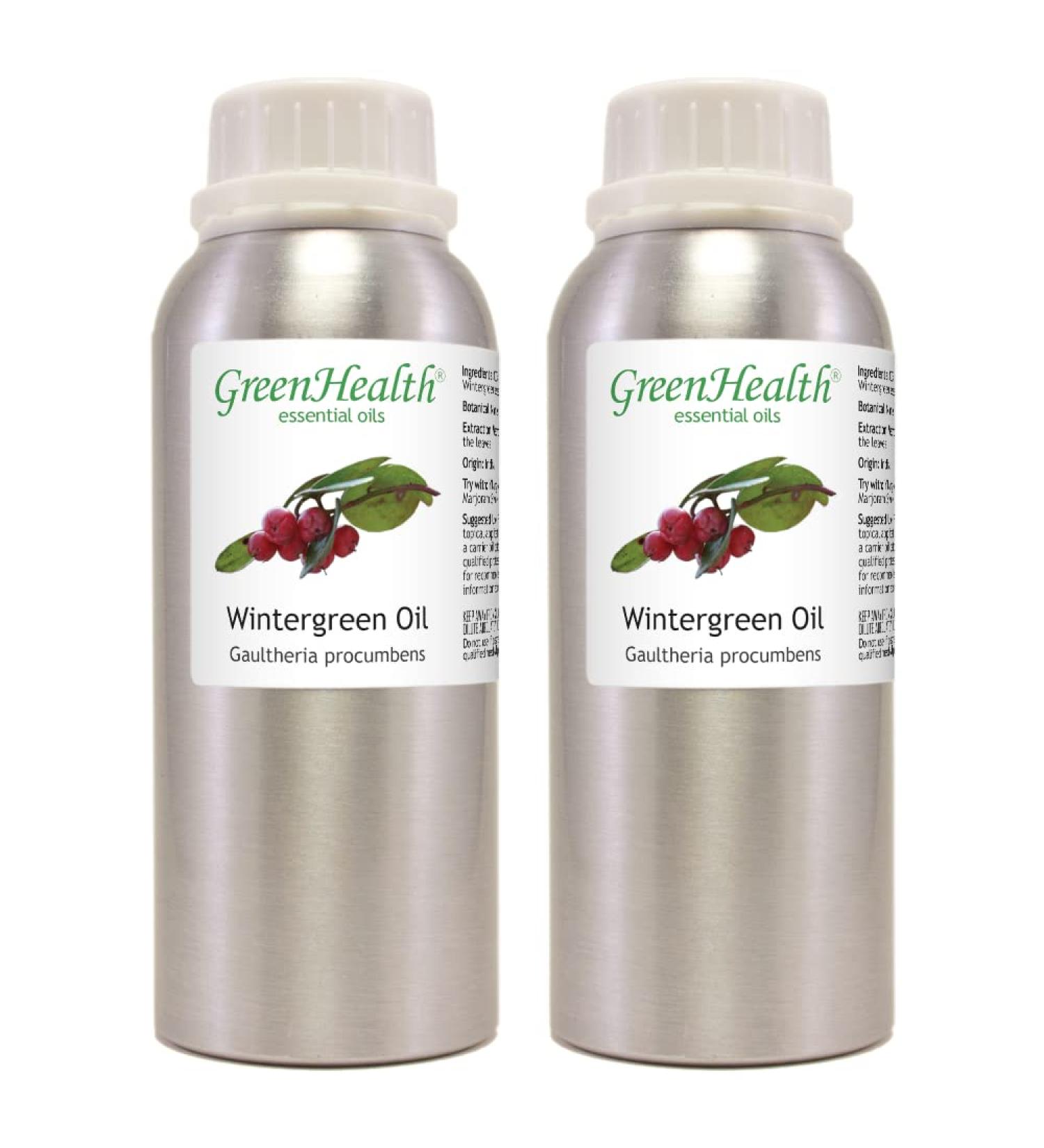 2 Bottles - 8 fl oz Wintergreen Essential Oil - Aluminum Bottle - Buy Online on GoSupps.com